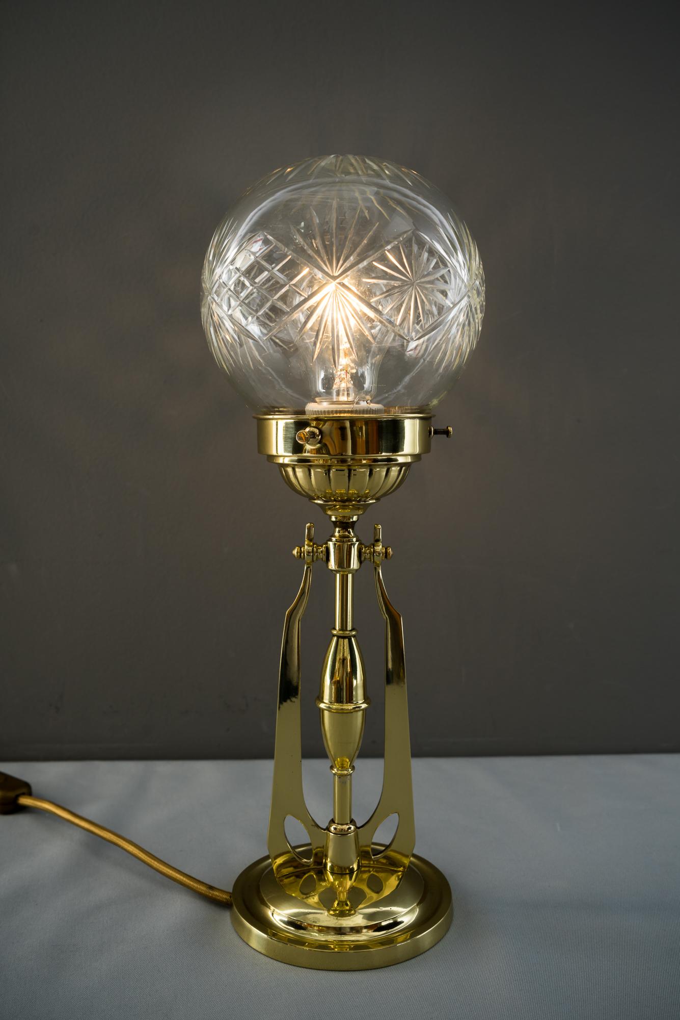 Art Deco Table Lamp circa 1918 with Original Cut-Glass 8