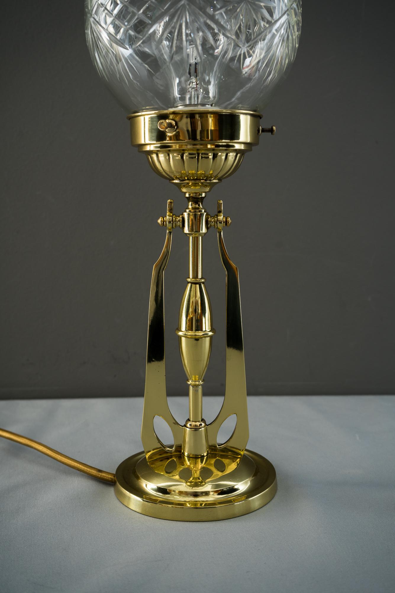 Art Deco Table Lamp circa 1918 with Original Cut-Glass 1