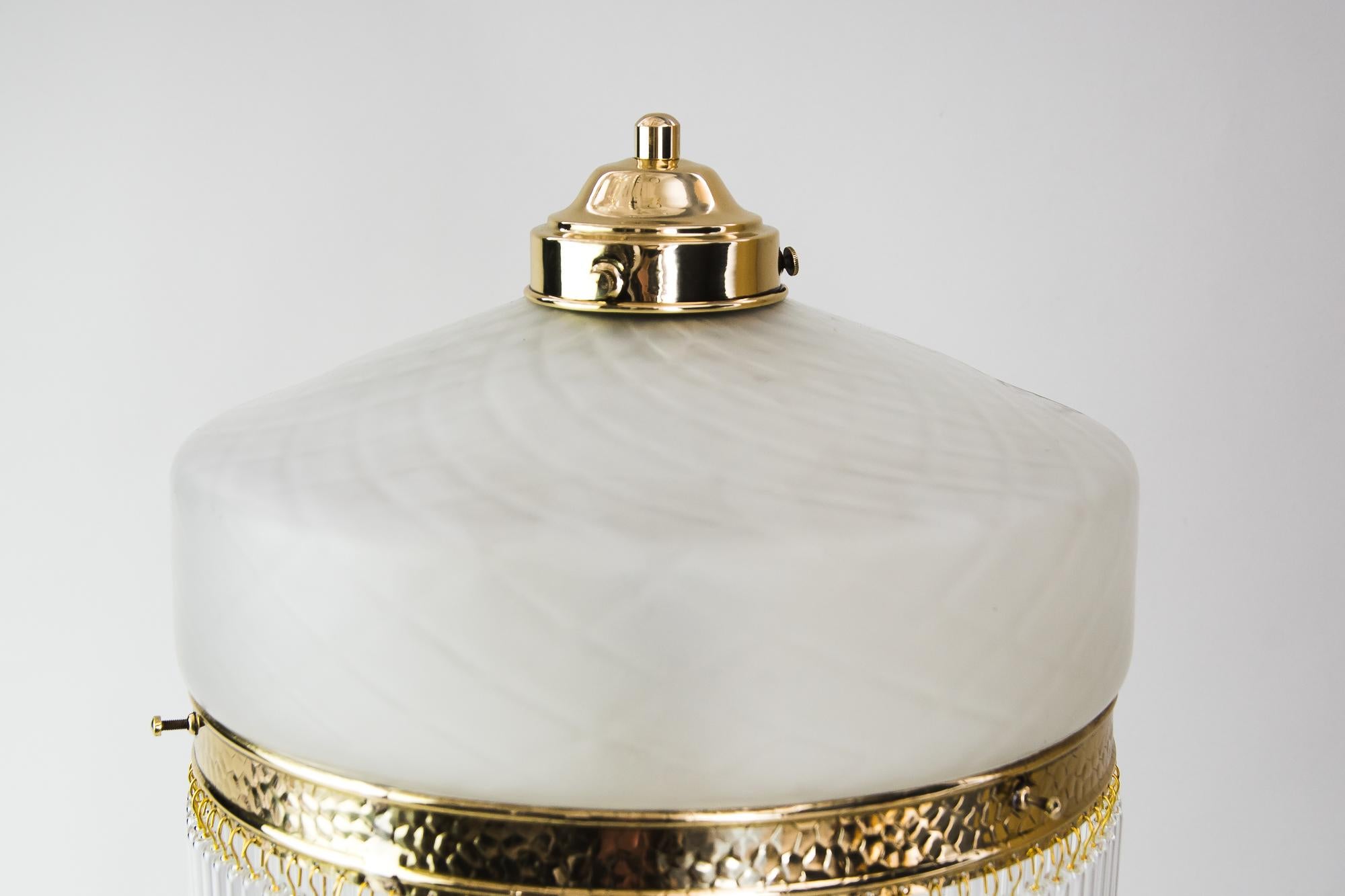 Glass Art Deco Table Lamp, circa 1920s For Sale