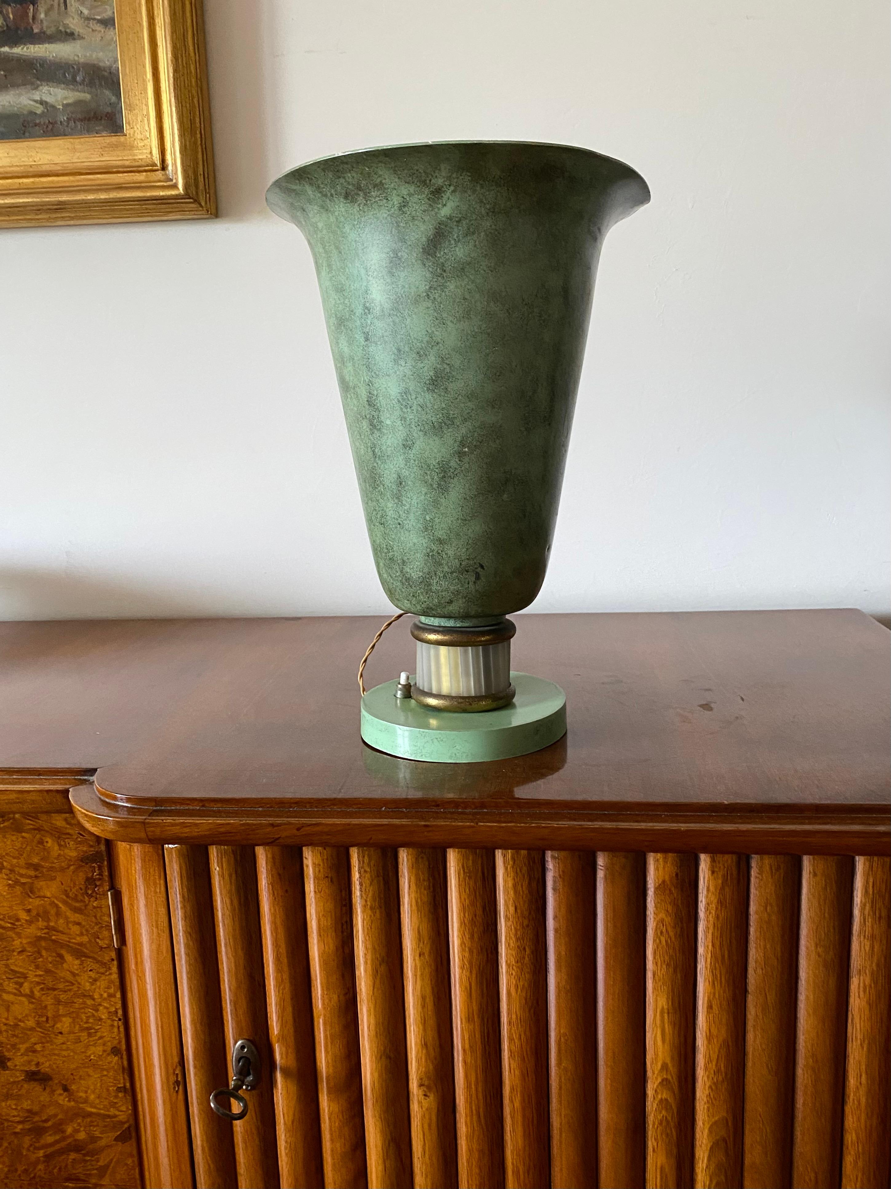 Art-Deco-Tischlampe, Edmond Etling zugeschrieben, Frankreich, ca. 1920er Jahre im Angebot 7