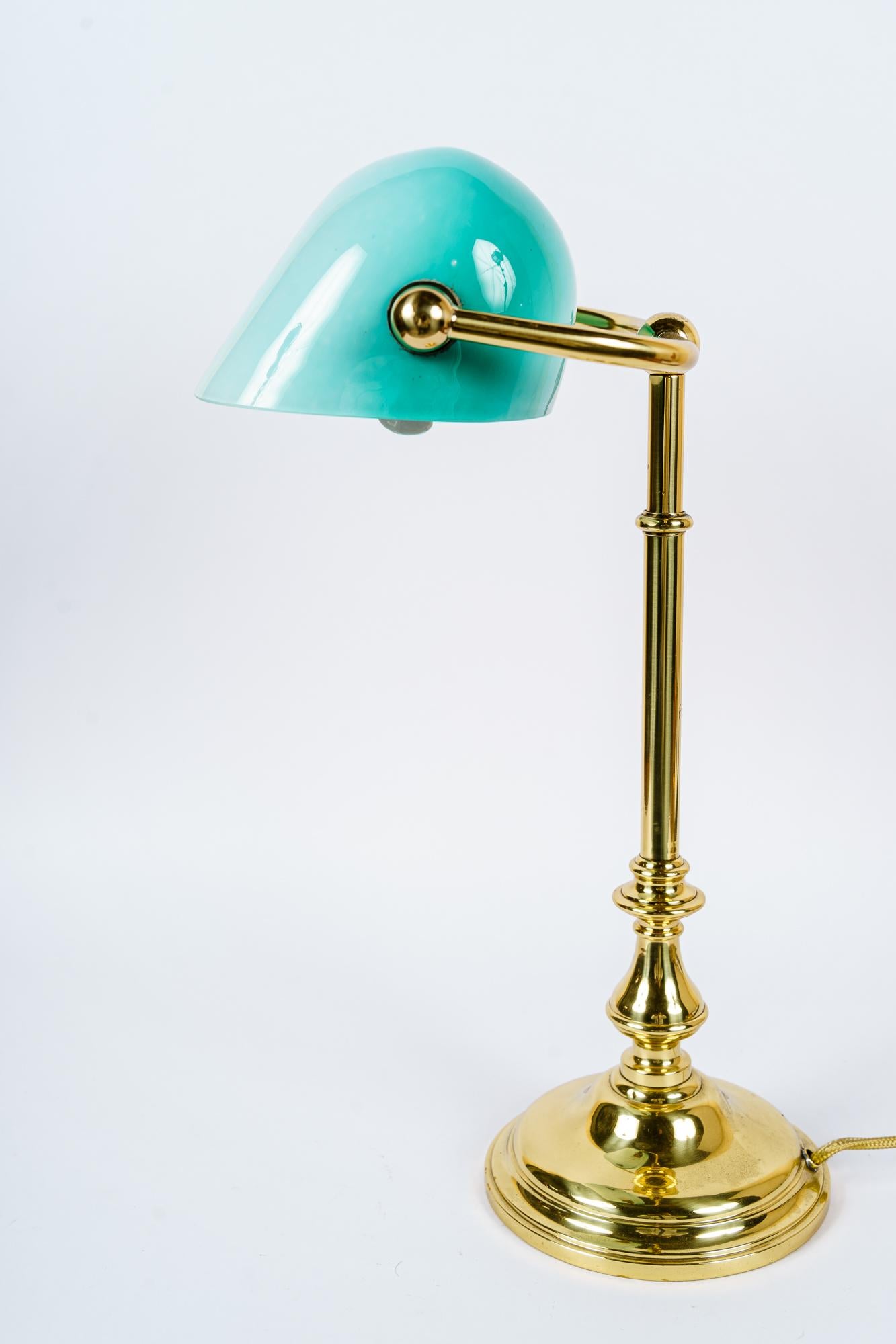Austrian Art Deco Table Lamp 'Banker Lamp' Vienna Around 1920s