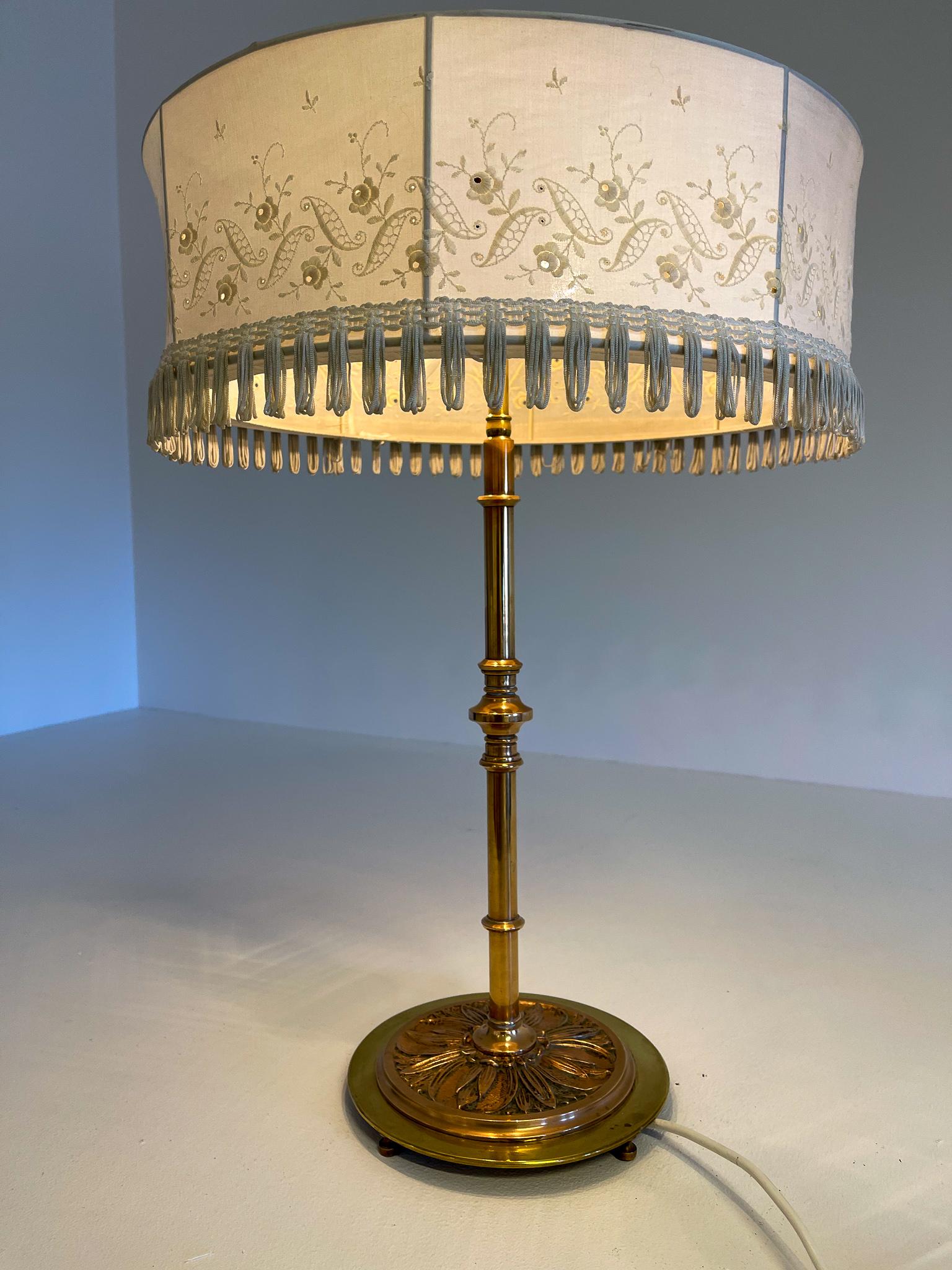Art-déco-Tischlampe aus Messing und Kupfer, Schweden, 1930er Jahre im Angebot 8