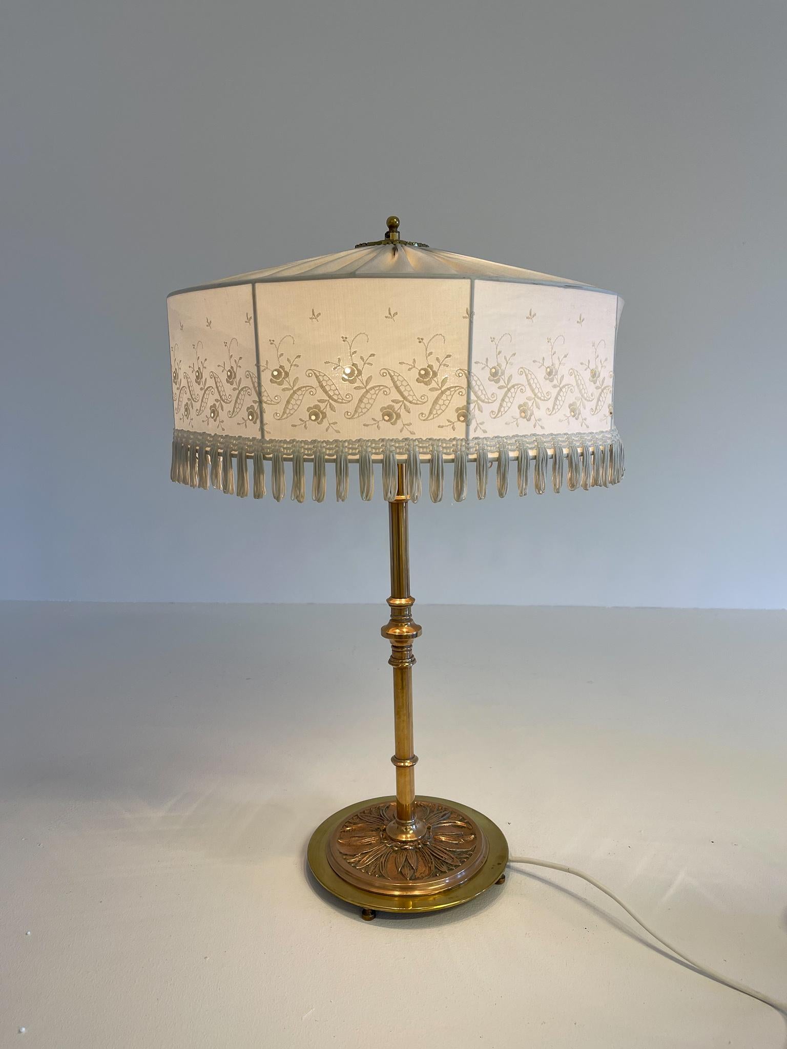 Lampe de bureau Art Déco en laiton et cuivre, Suède, années 1930 en vente 8