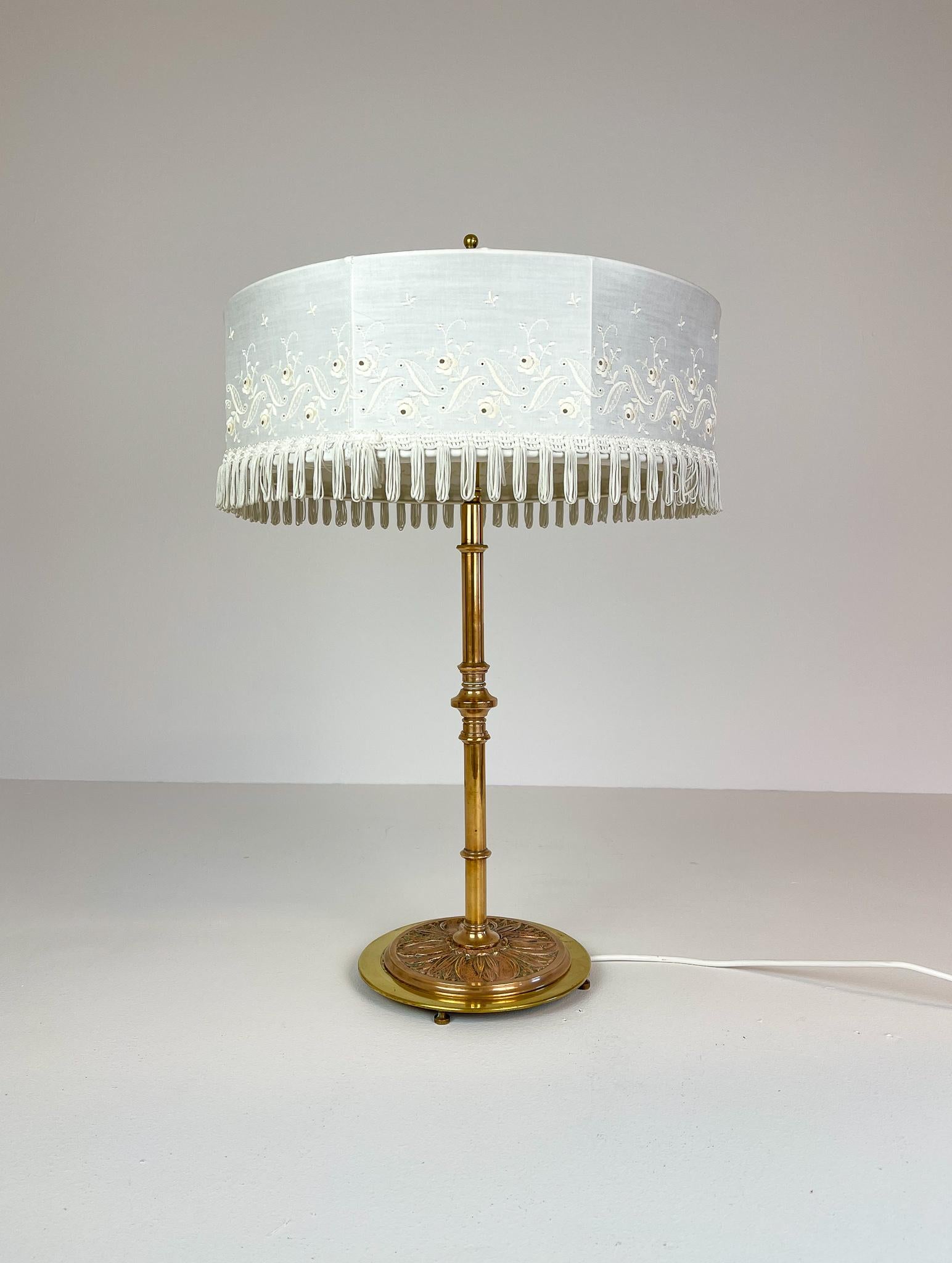 Swedish Art Deco Table Lamp Brass and Copper, Sweden, 1930s For Sale