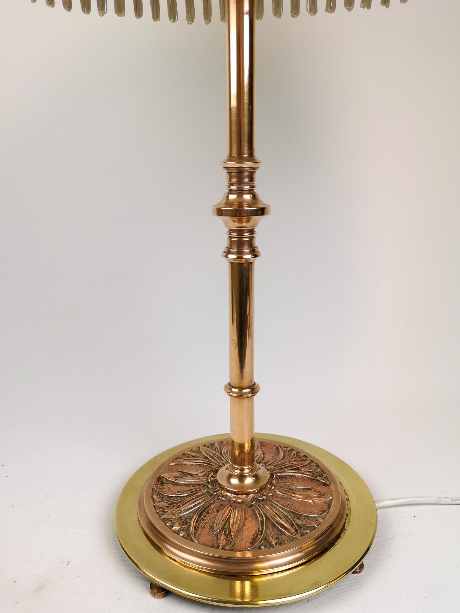 Mid-20th Century Art Deco Table Lamp Brass and Copper, Sweden, 1930s