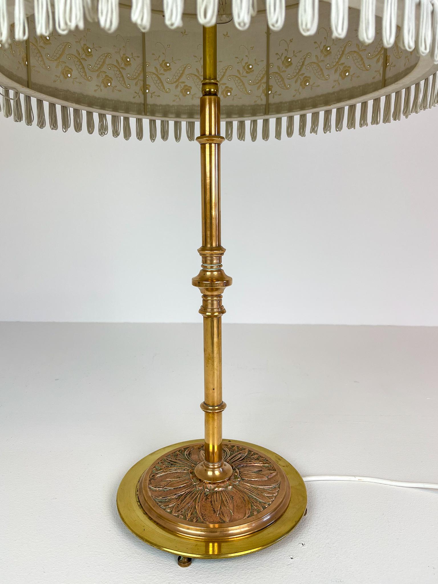 Art-déco-Tischlampe aus Messing und Kupfer, Schweden, 1930er Jahre im Angebot 1