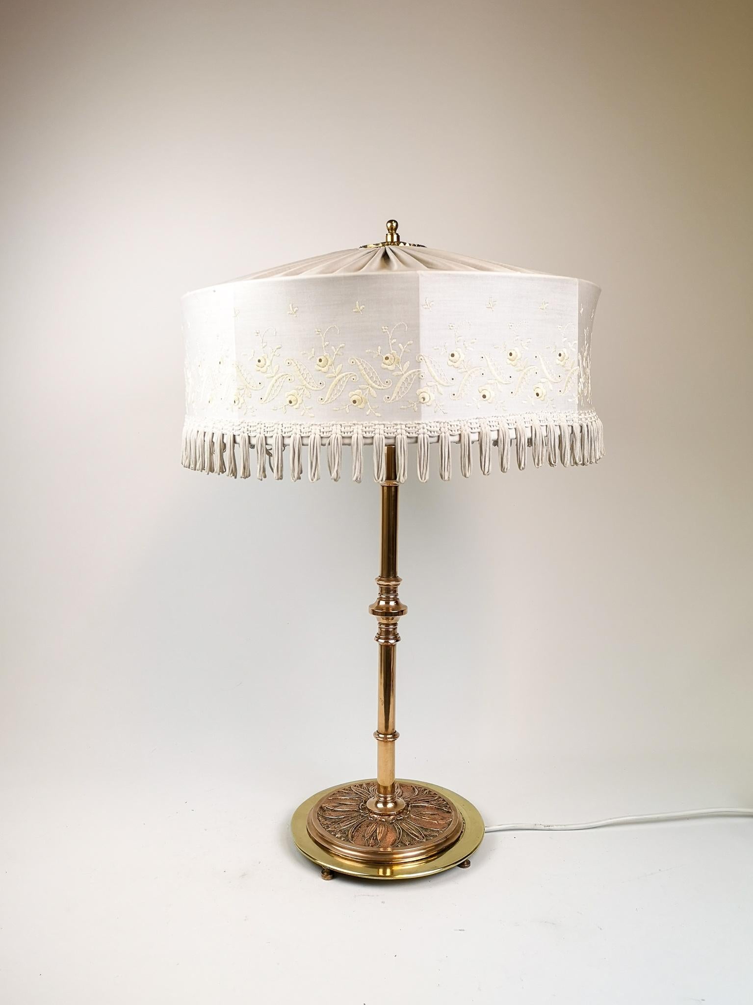 Art Deco Table Lamp Brass and Copper, Sweden, 1930s 2