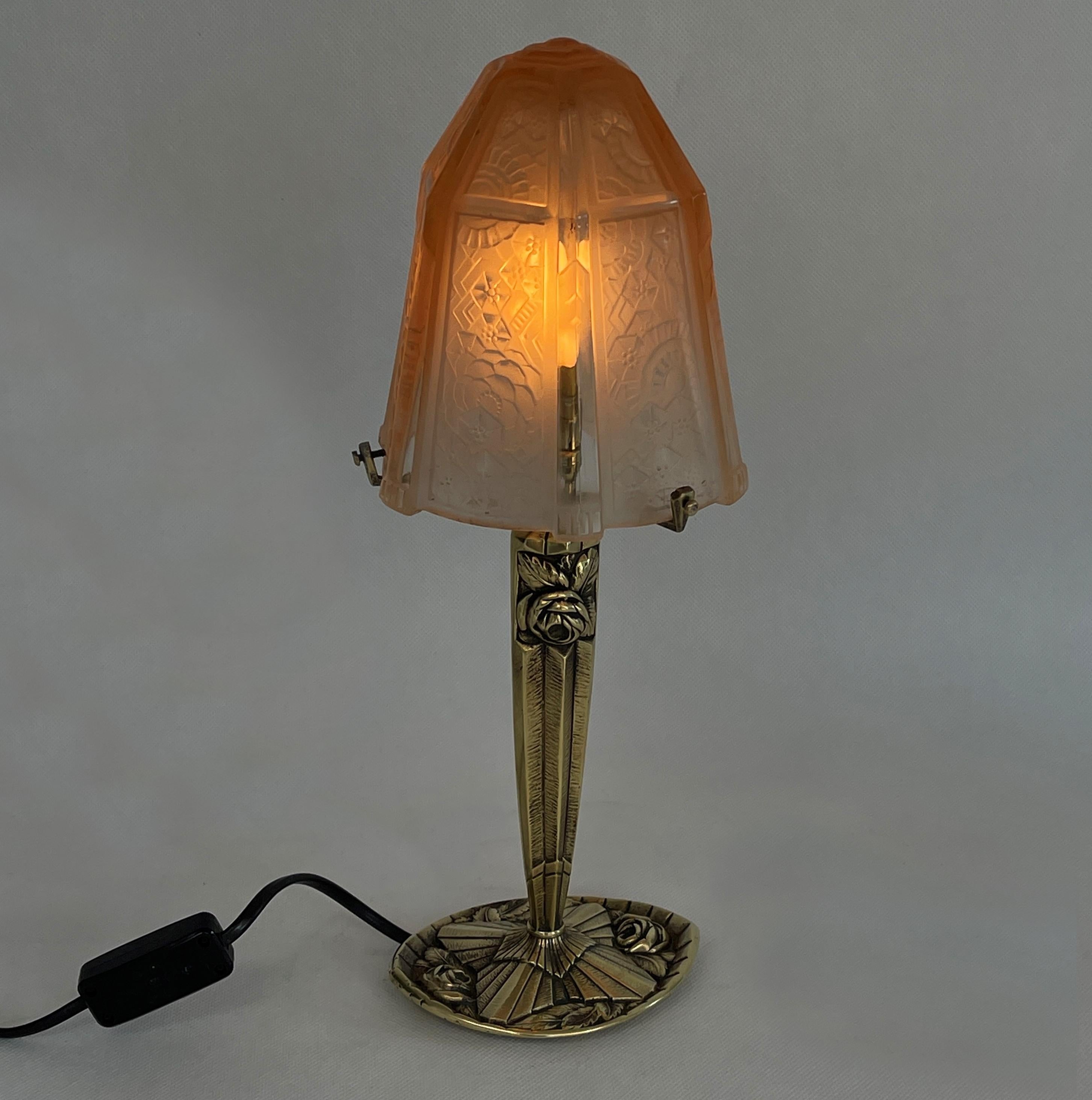 Art Deco Table Lamp Bronze Lampe Pierre Maynadier & Cie. In Good Condition In Saarburg, RP