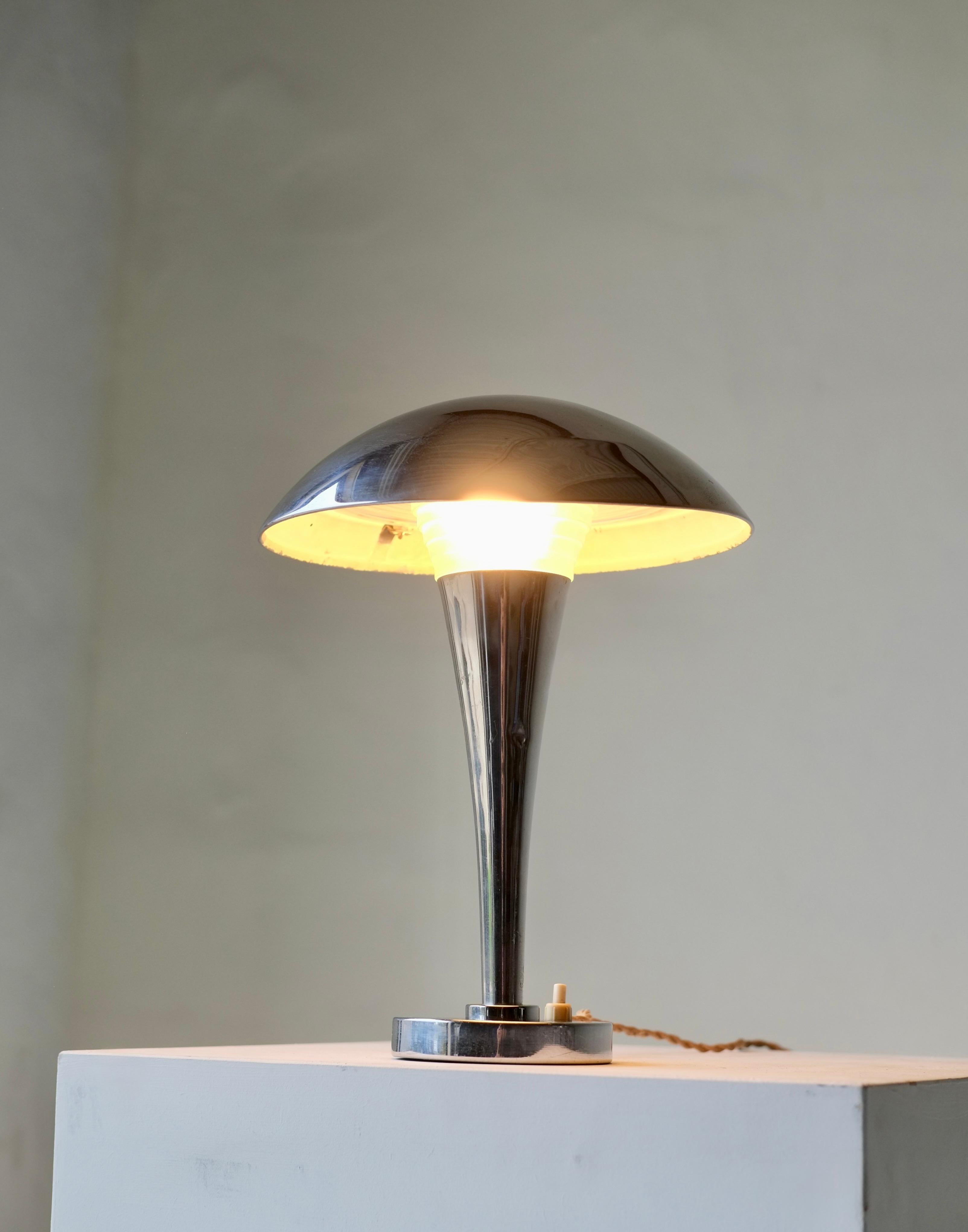 Lámpara de mesa Art Déco de Claude Lumiere, atribuida a Jean Perzel en venta 3