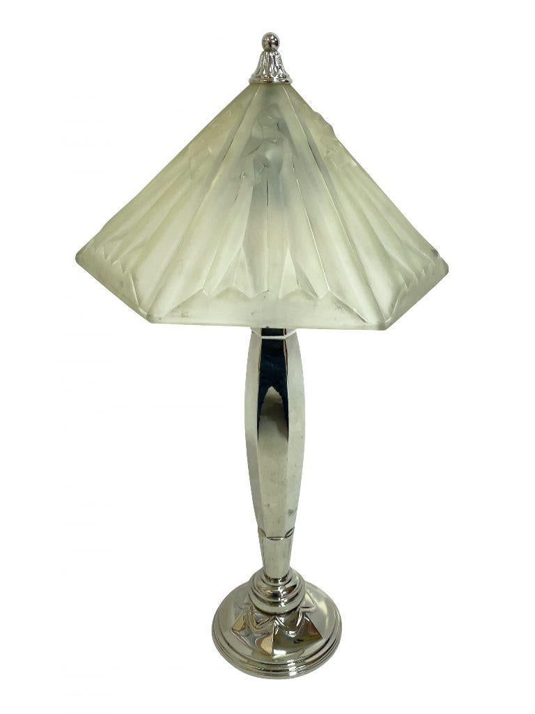 Art Deco table lamp by „Degué“ In Good Condition For Sale In Wiesbaden, DE