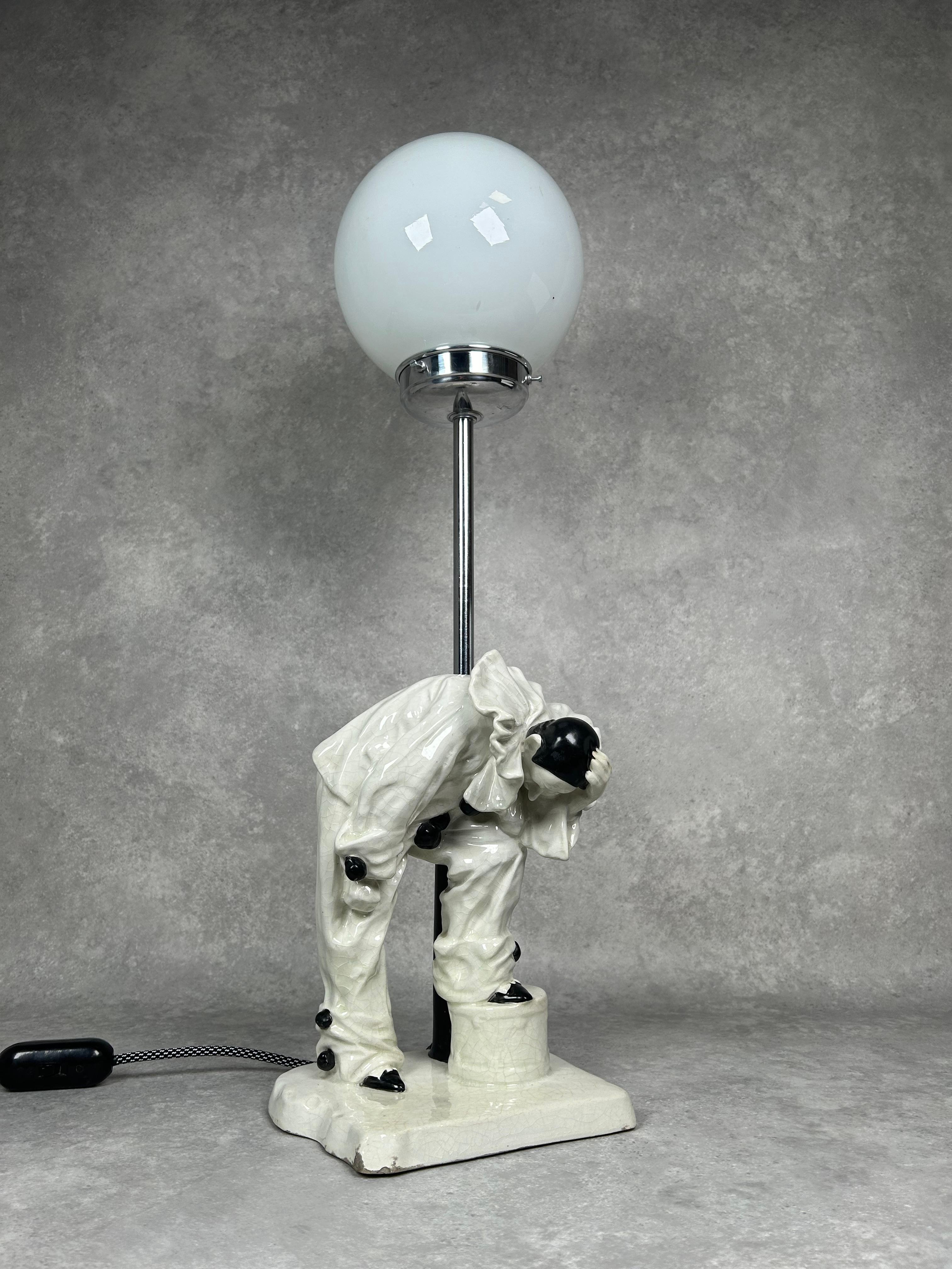 Art Deco Art deco table lamp by Emanuel Kodet Julián for Bechyně For Sale