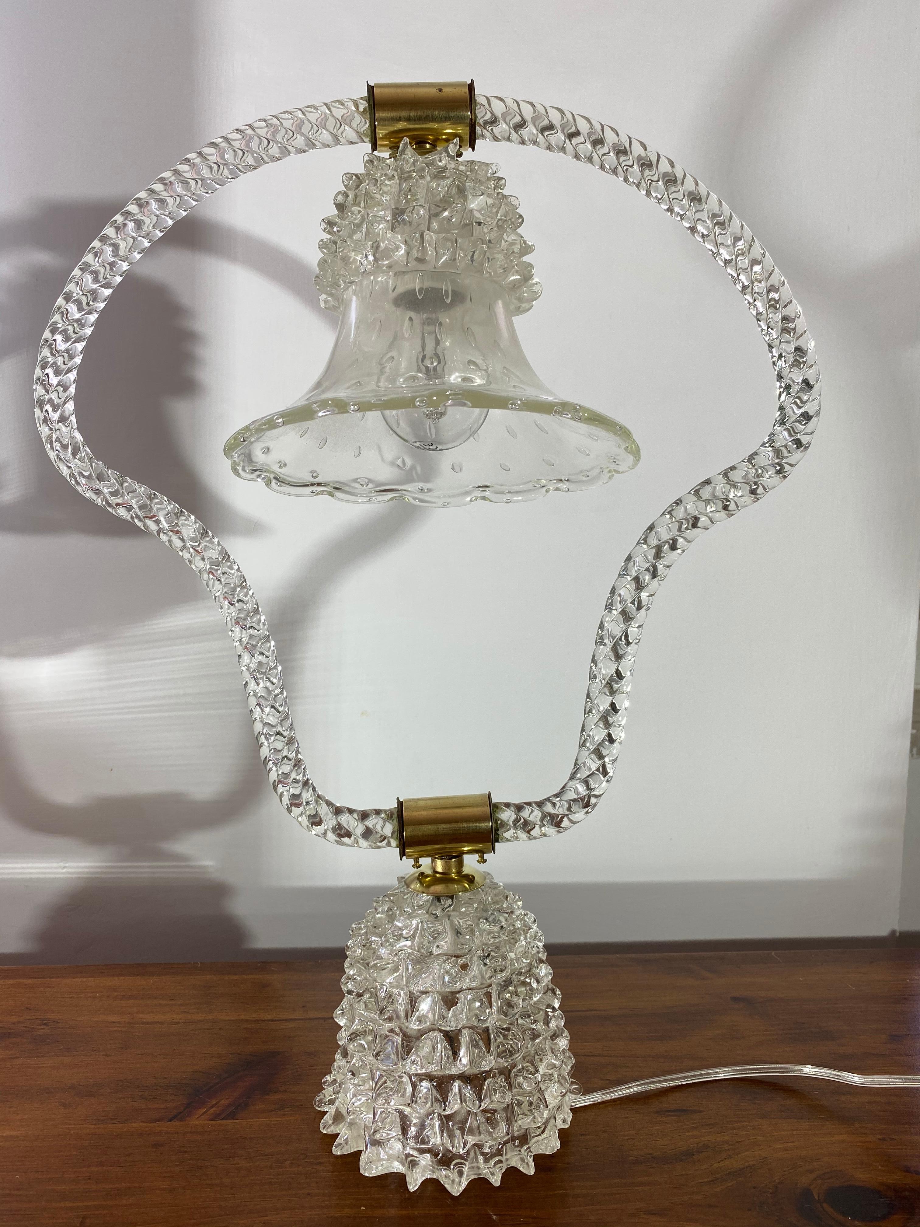 Lampe de bureau Art Déco d'Ercole Barovier, Murano, années 1940 en vente 2