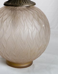 Art Deco Table Lamp by Genet & Michon, Glass & Metal, France, 1930