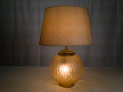 Art Deco Table Lamp by Genet & Michon, Glass & Metal, France, 1930