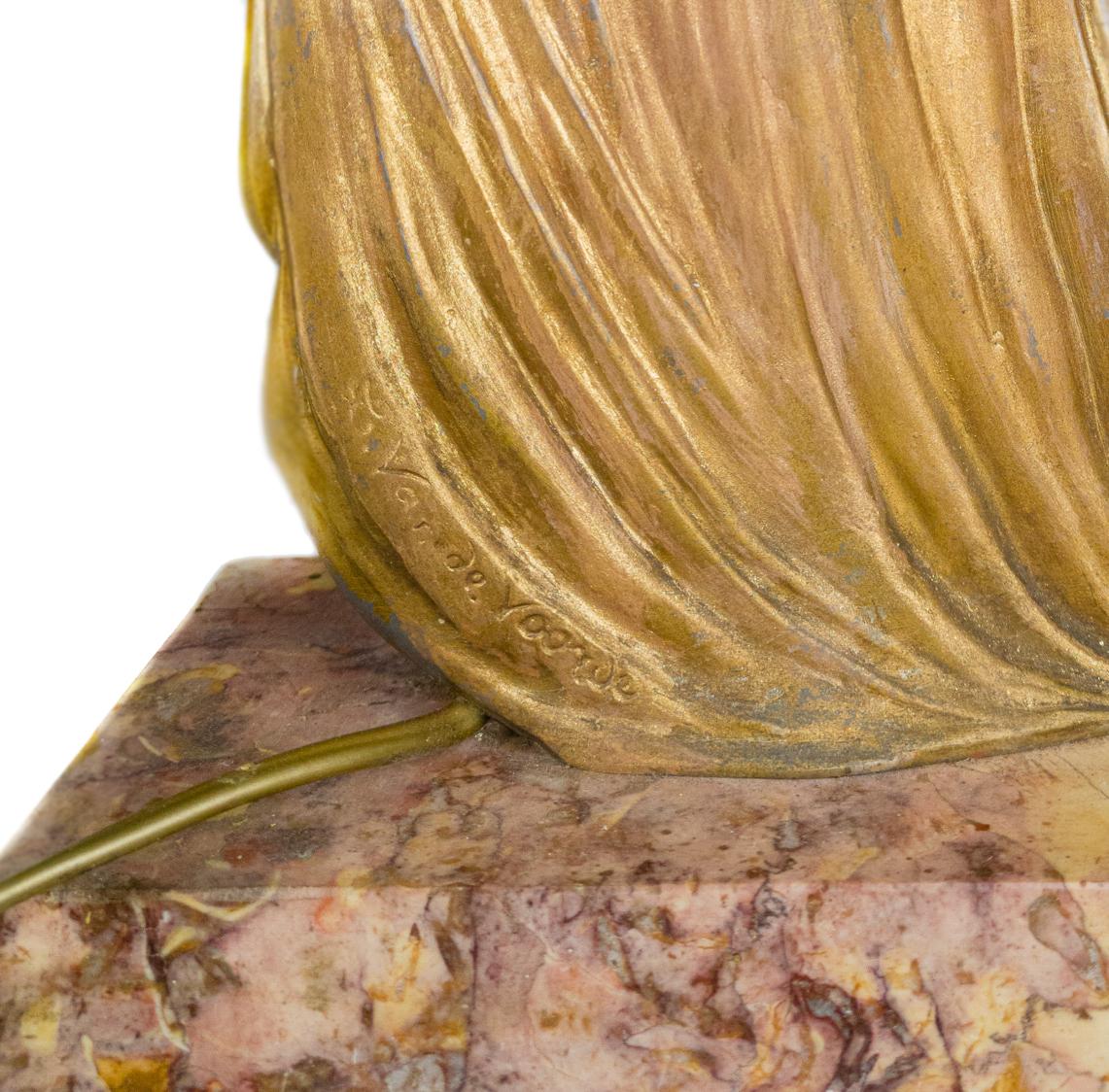 Art-Déco-Tischlampe von Georges Van De Voorde, Frankreich, 1925 im Angebot 2