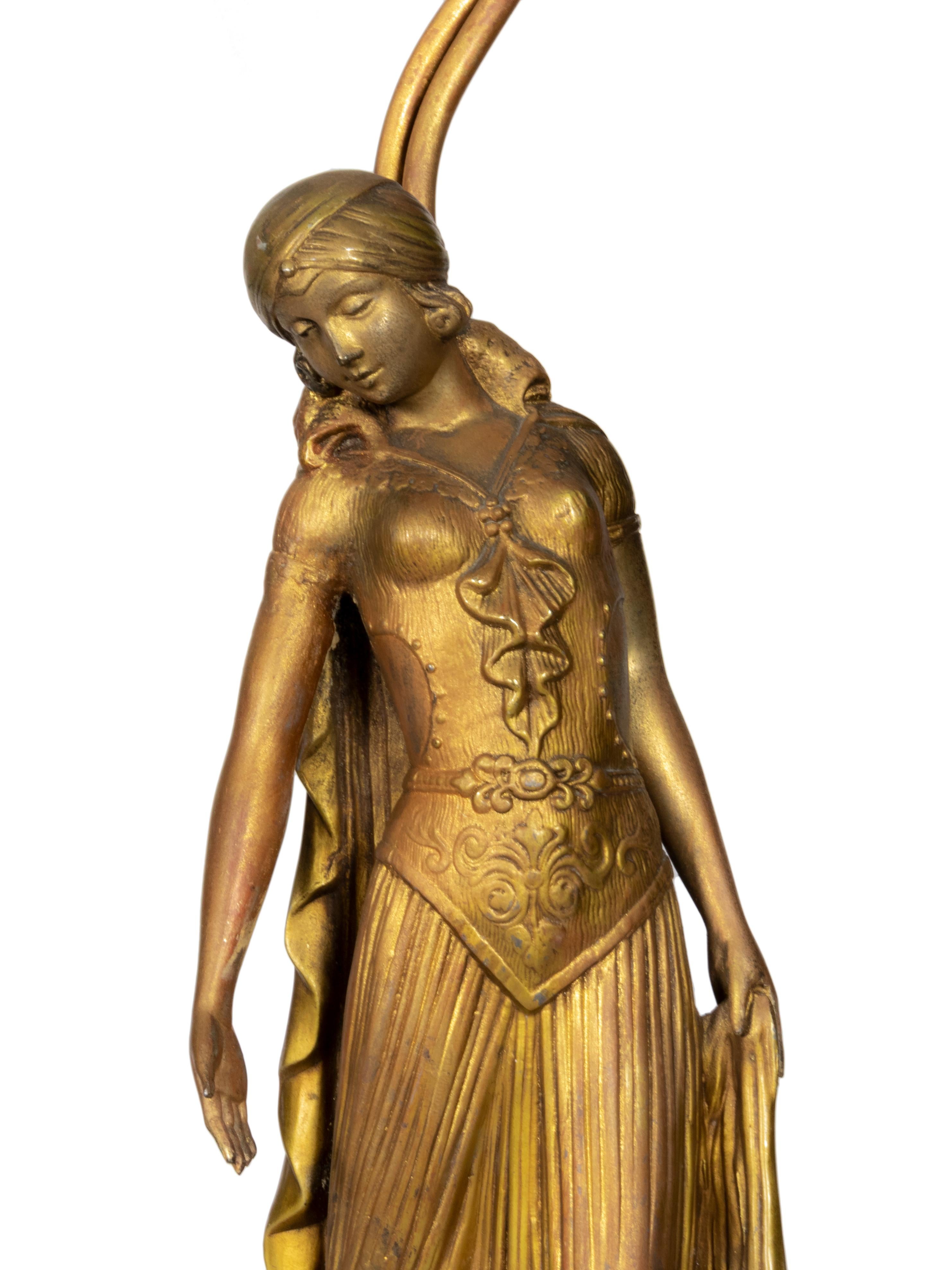 Art-Déco-Tischlampe von Georges Van De Voorde, Frankreich, 1925 (Art déco) im Angebot