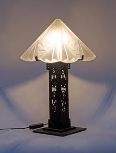 Art Deco Tischlampe von Muller Freres Luneville