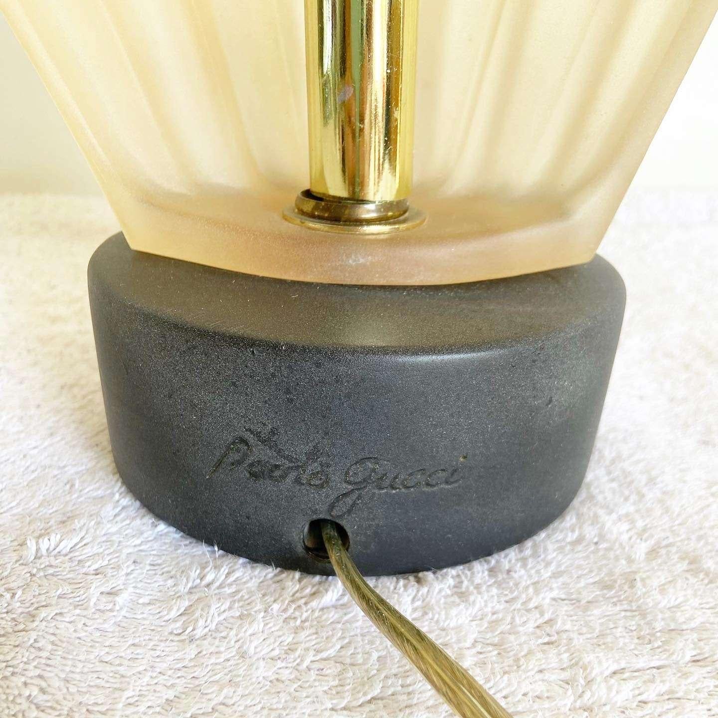 Resin Art Deco Table Lamp by Paolo Gucci For Sale