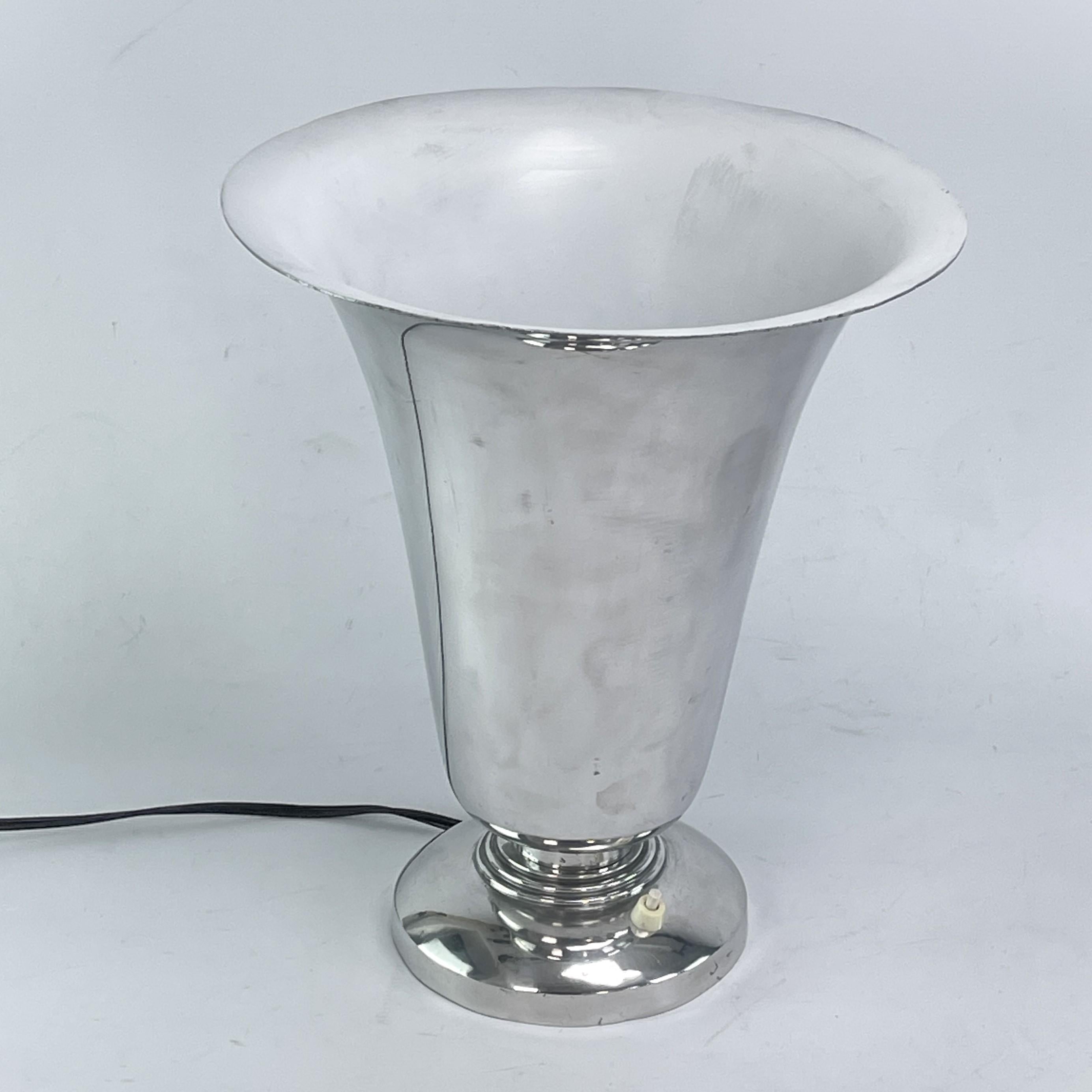 European Art Deco table lamp ceiling floodlight aluminum  1930er For Sale