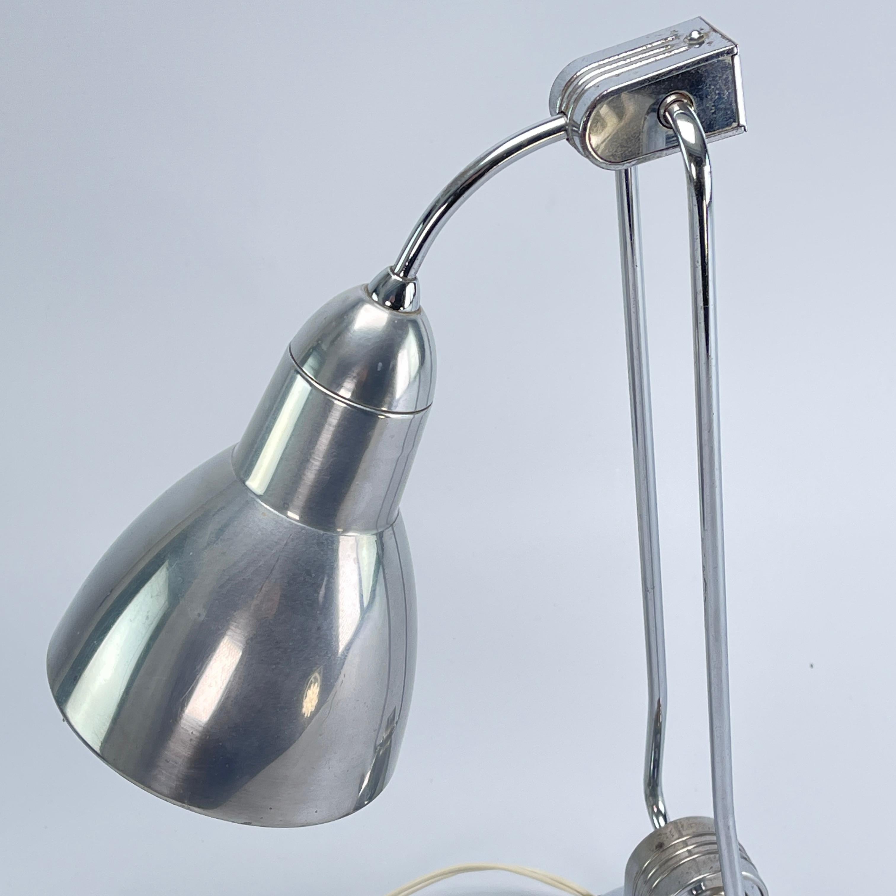 French ART DECO table lamp Charlotte Perriand JUMO lamp rare work lamp, 1930s For Sale
