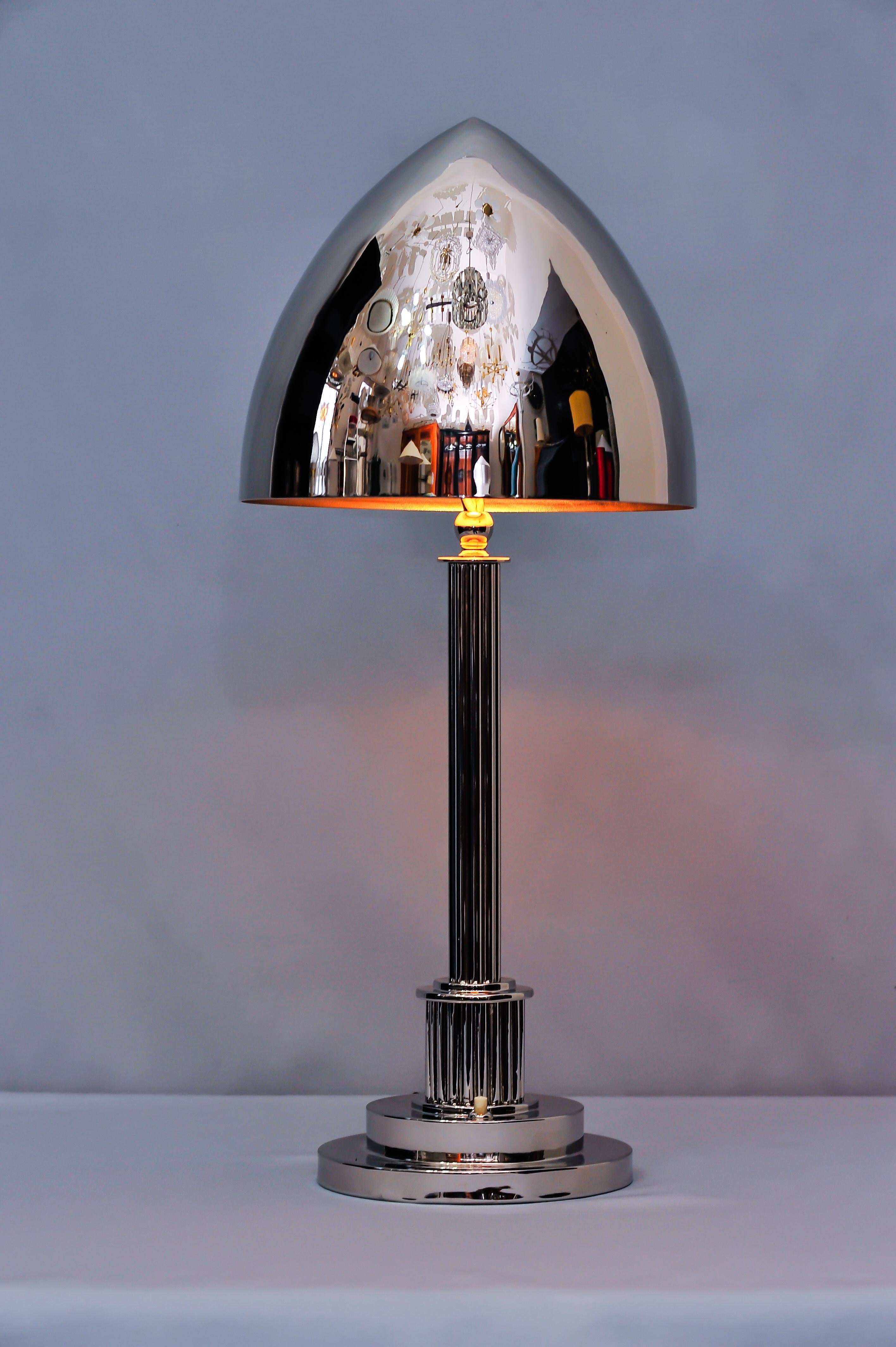 Art Deco table lamp, circa 1920s
Nickel plated.