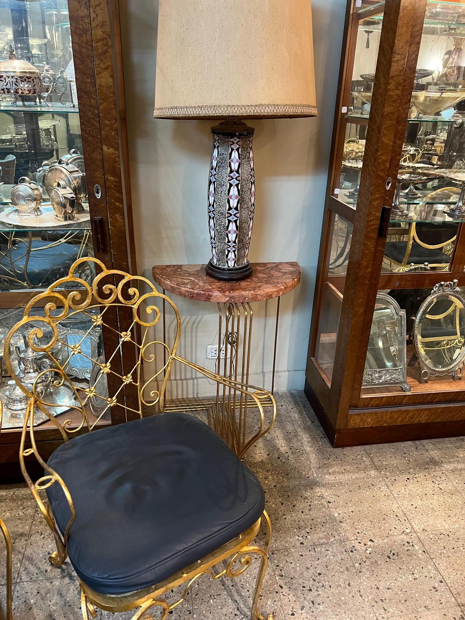 Art-Déco-Tischlampe, Tschechoslowakei, 1920, Keramik (Tschechisch) im Angebot