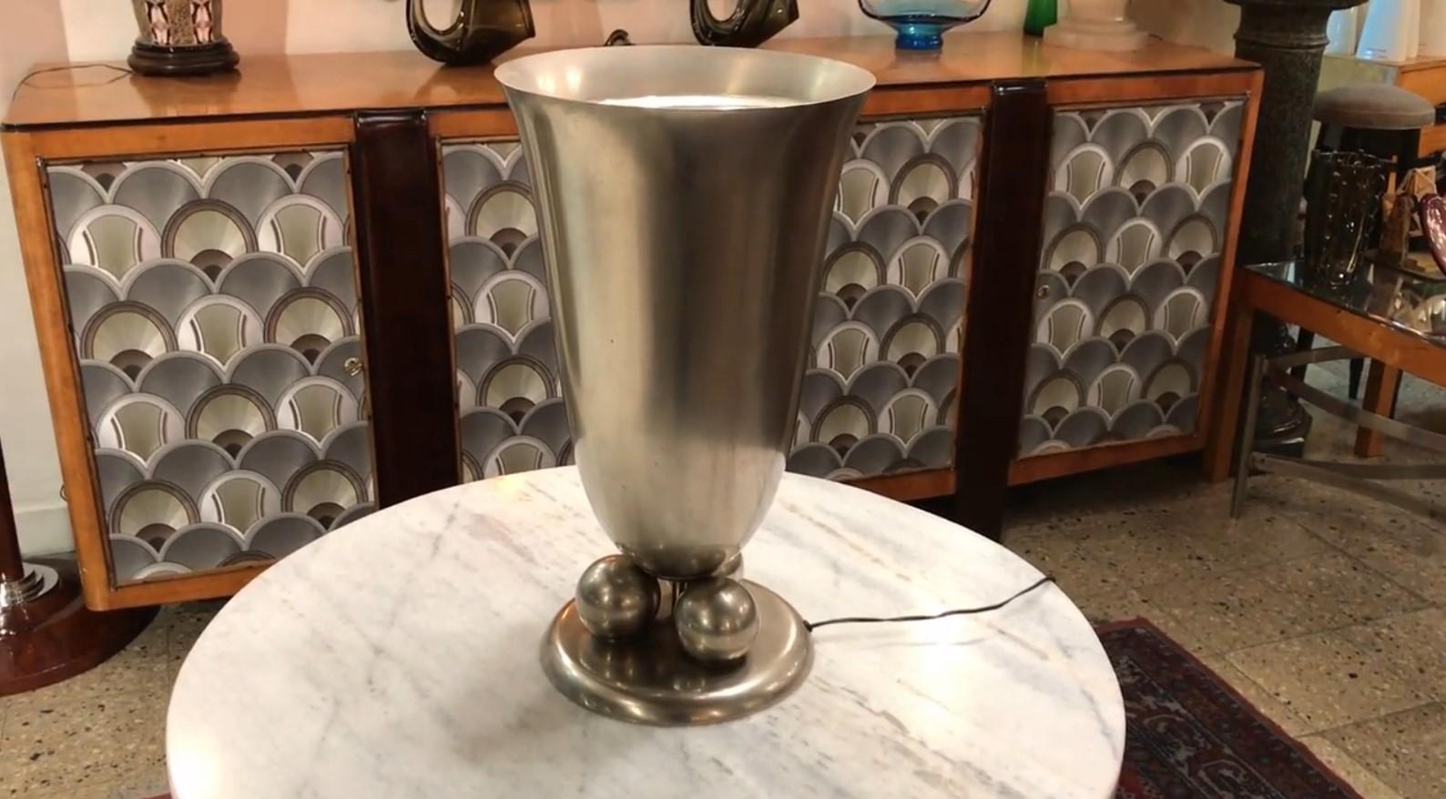 Table lamp Art deco

Materia: silver bronze and glass 
Style: Art Deco
Country: German
To take care of your property and the lives of our customers, the new wiring has been done.
We have specialized in the sale of Art Deco and Art Nouveau and