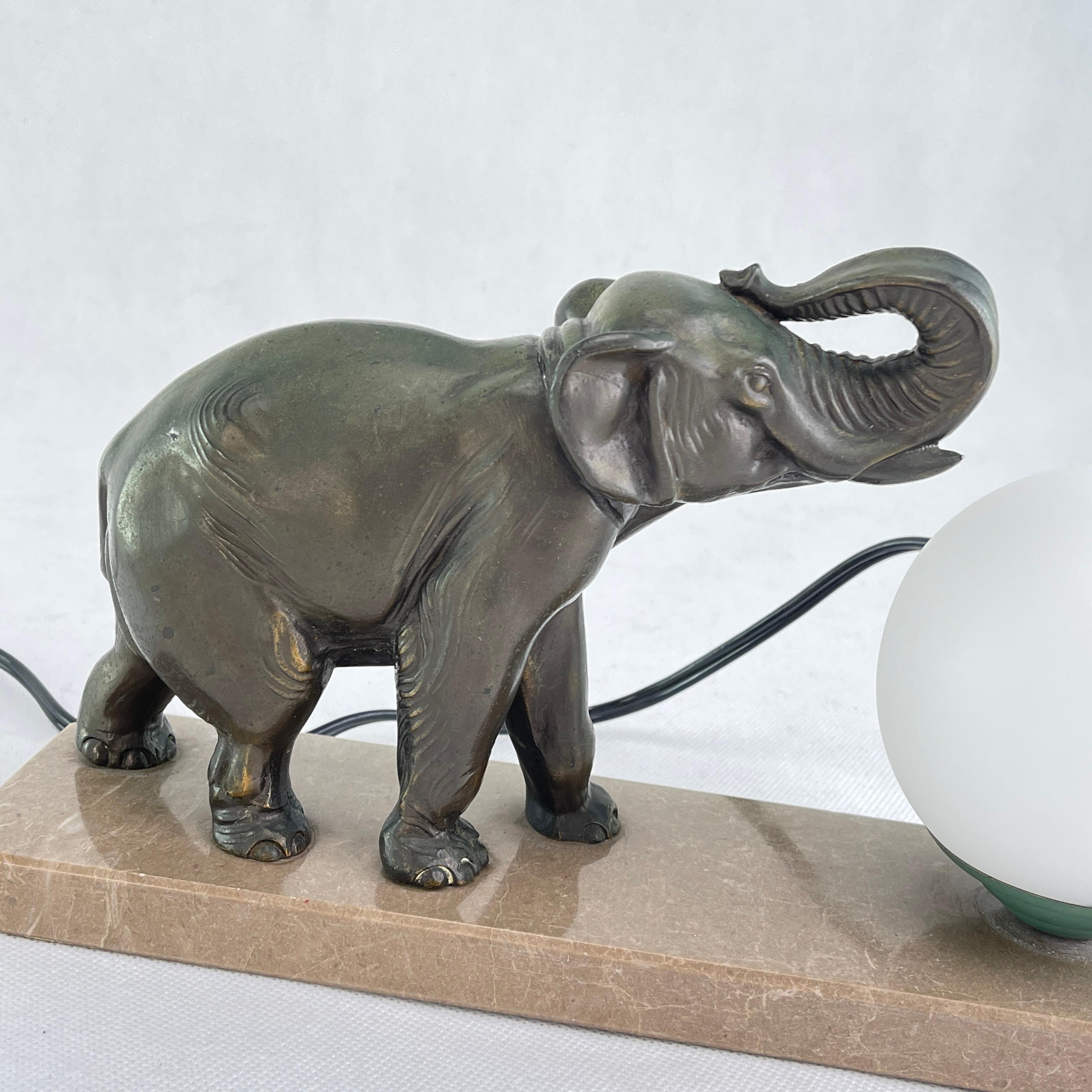 Art Deco Table Lamp Elephant Sculpture, 1930s 2