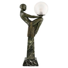 Lampada da tavolo Art Déco ENIGME di Max Le Verrier, Francia, originale 1925, firmata
