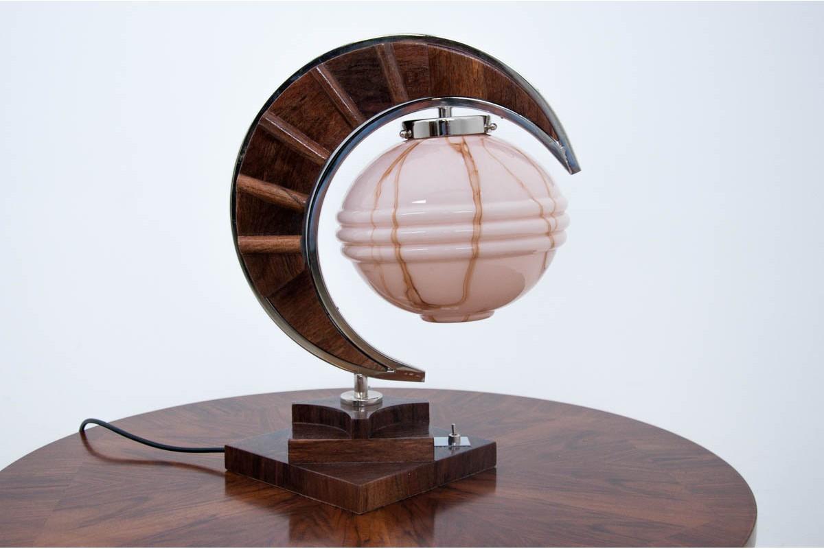 Art Deco style lamp comes from Spain. 
The base and electricity is new. 
European plug.
 