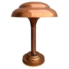 Belgian Art Deco Copper and Brass Table Lamp, 1920s