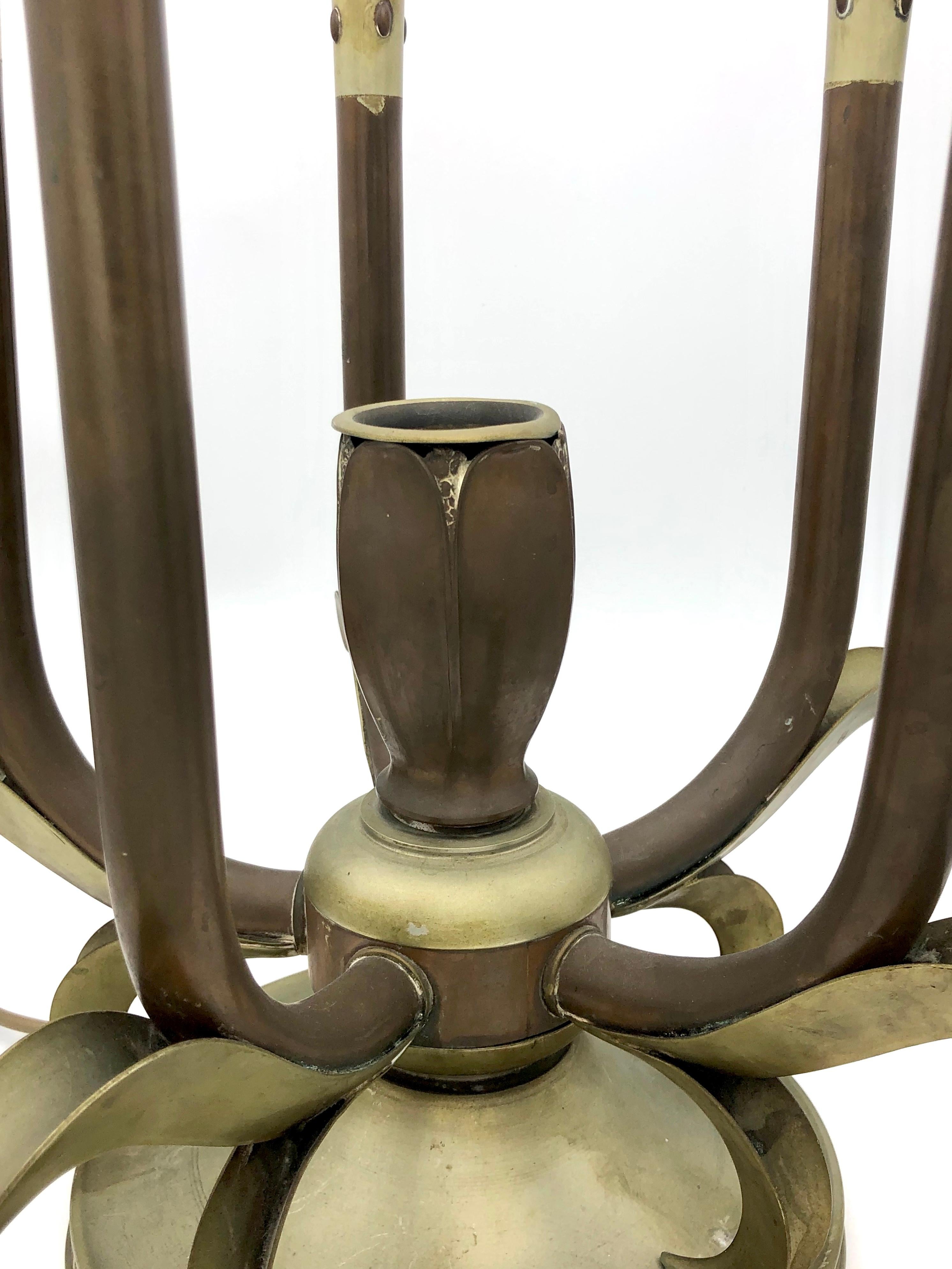 Bronzed Art Deco Table Lamp For Sale