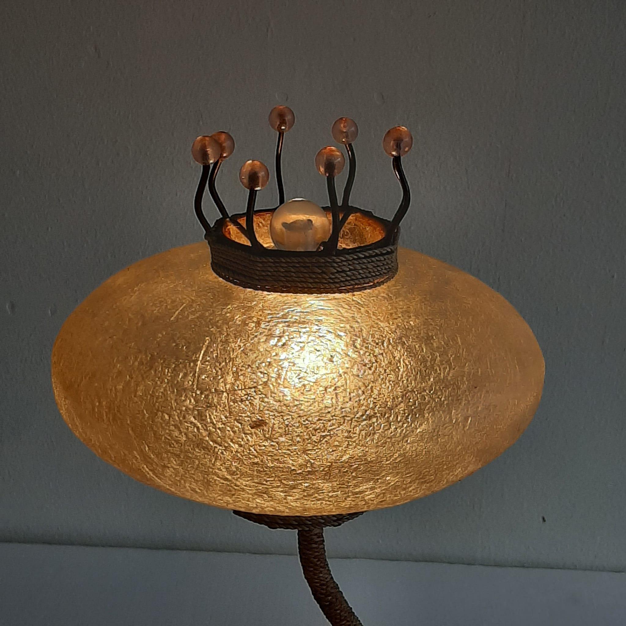 Vetro lampada da tavolo art deco in vendita