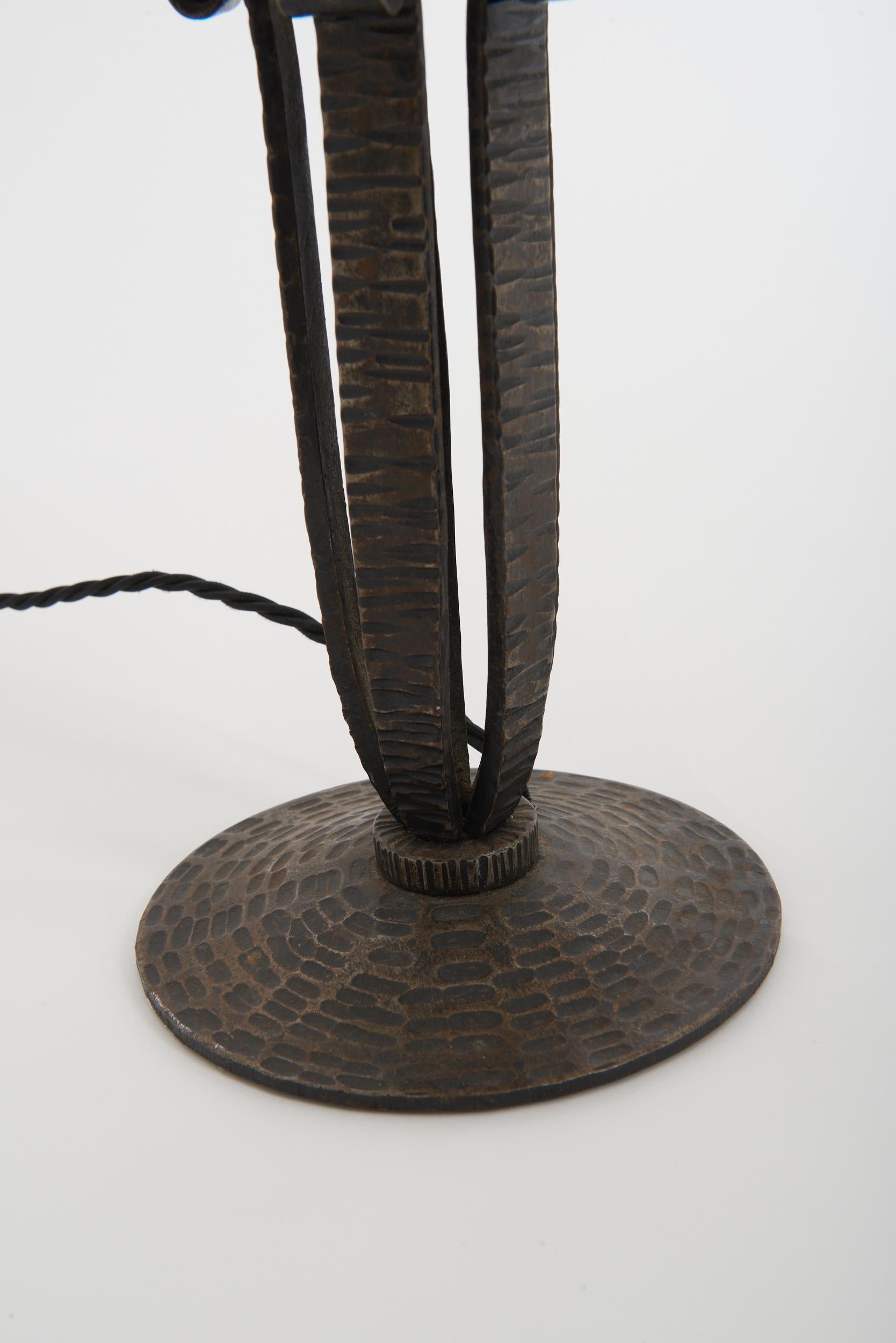 Wrought Iron Art Deco Table Lamp