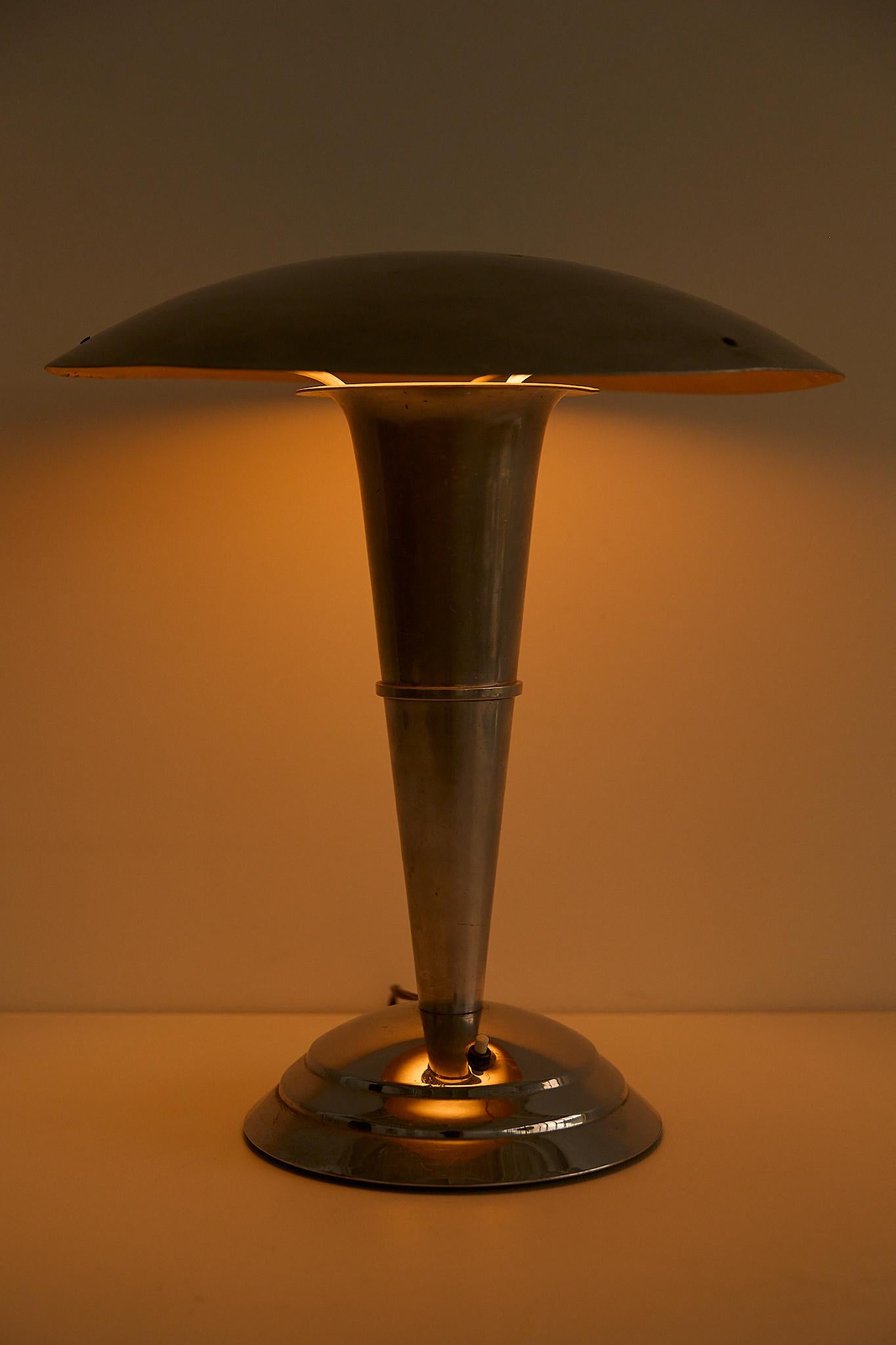 Steel Art Deco Table Lamp For Sale