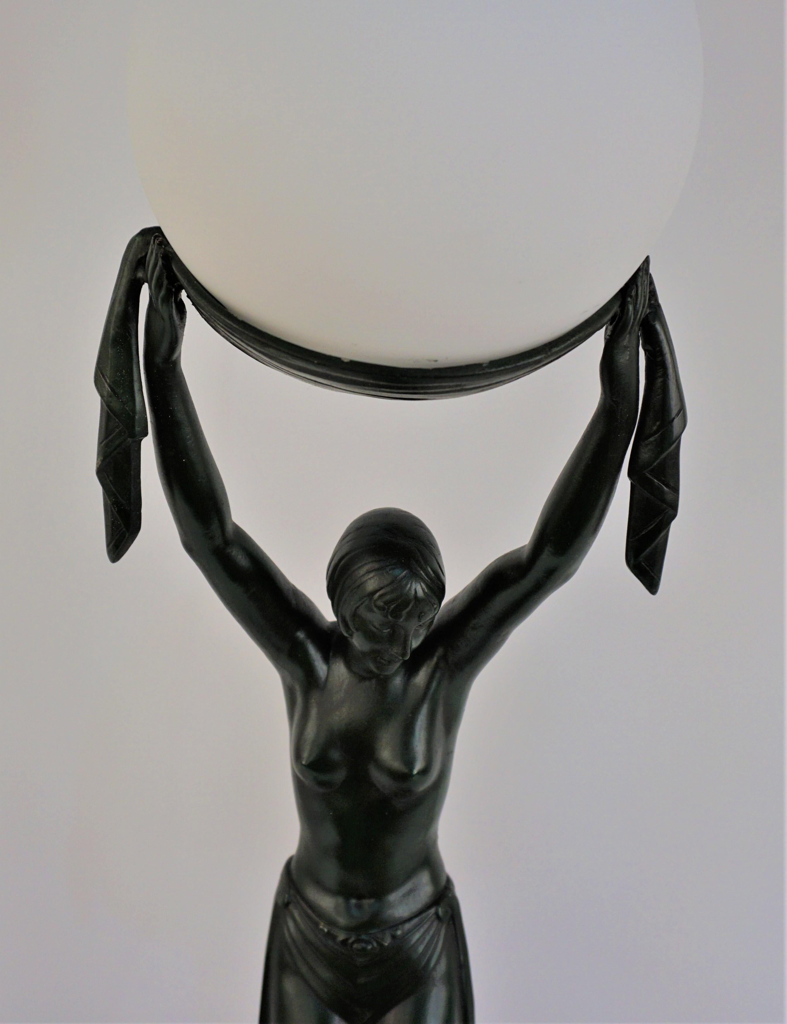 Art Deco Table Lamp from Fayral, France, 1930s For Sale 9