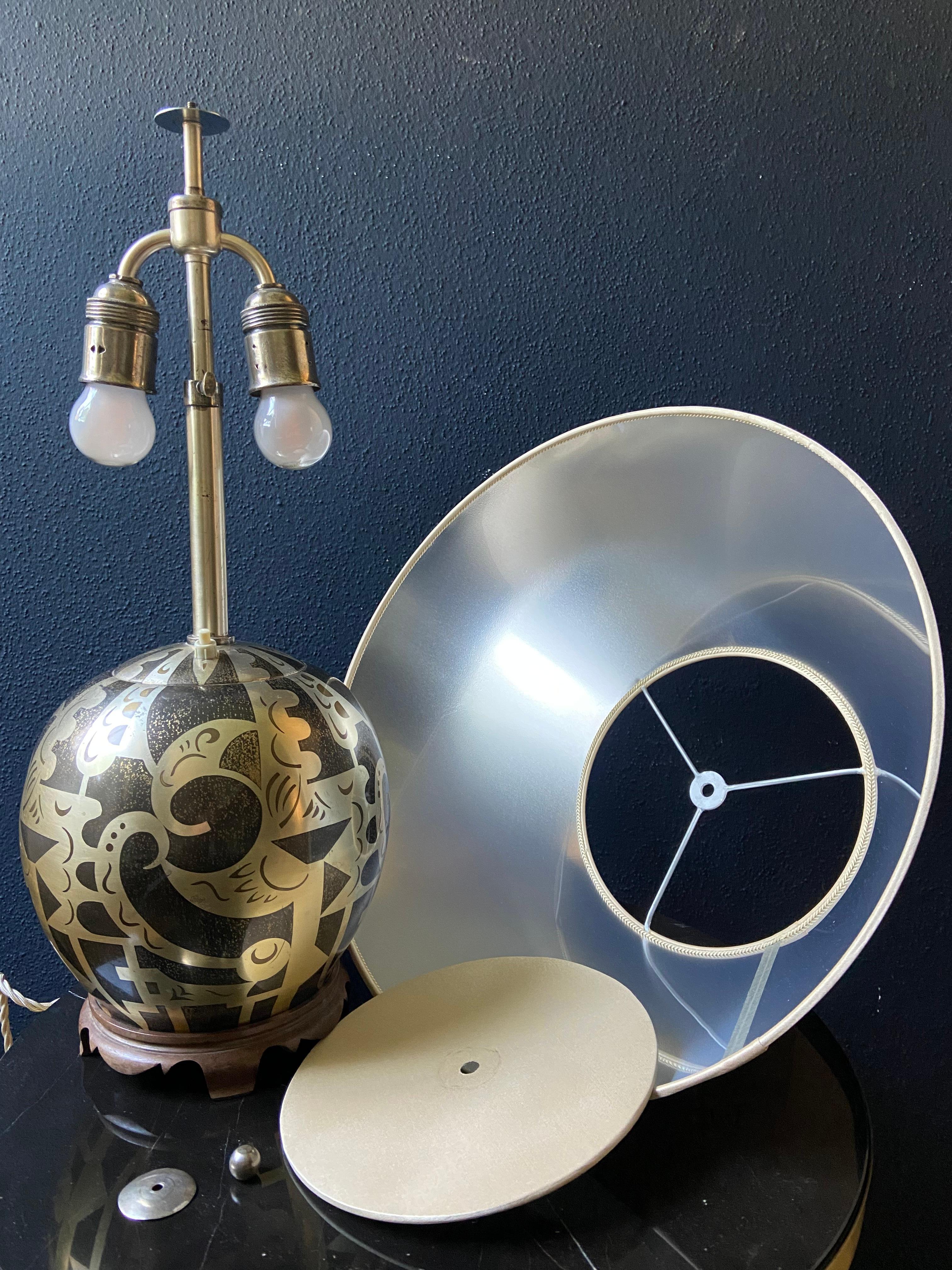 Lampe de table Art déco « Ikora » de Paul Haustein pour WMF, Modèle 110 / 216, Allemagne c en vente 6