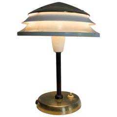 Table Lamp in Brass and Metal by Zukov, Czechoslovakia, 1960s