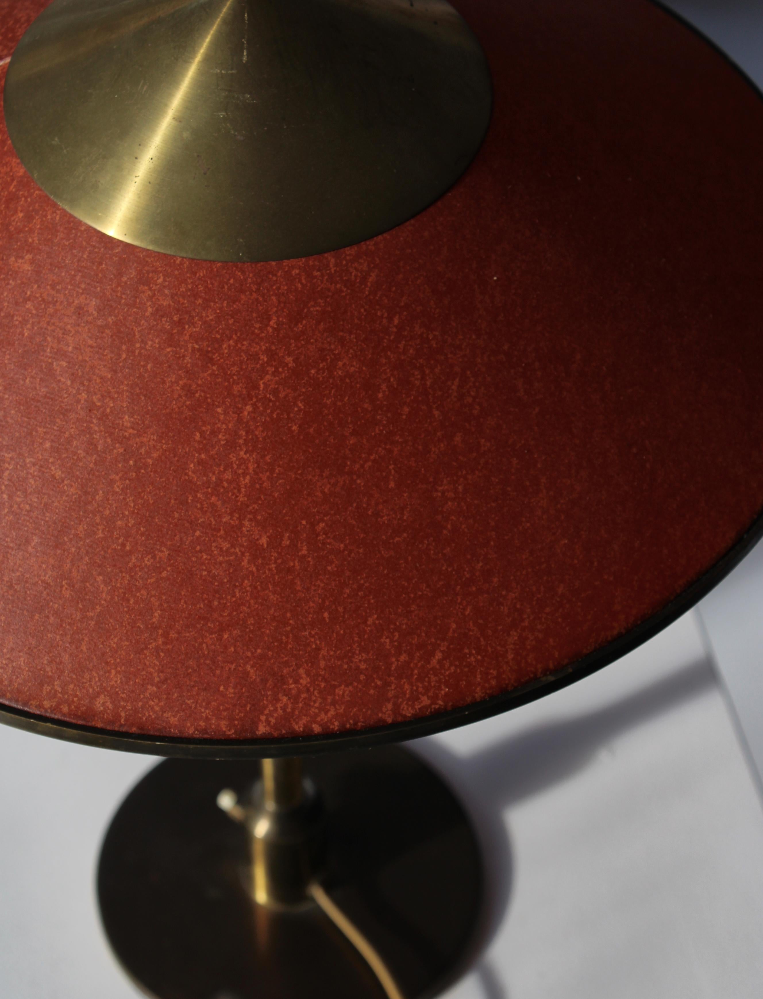 Art Deco Table Lamp in Brass & Oil Paper by Niels Thykier for Fog & Mørup, 1930s 7