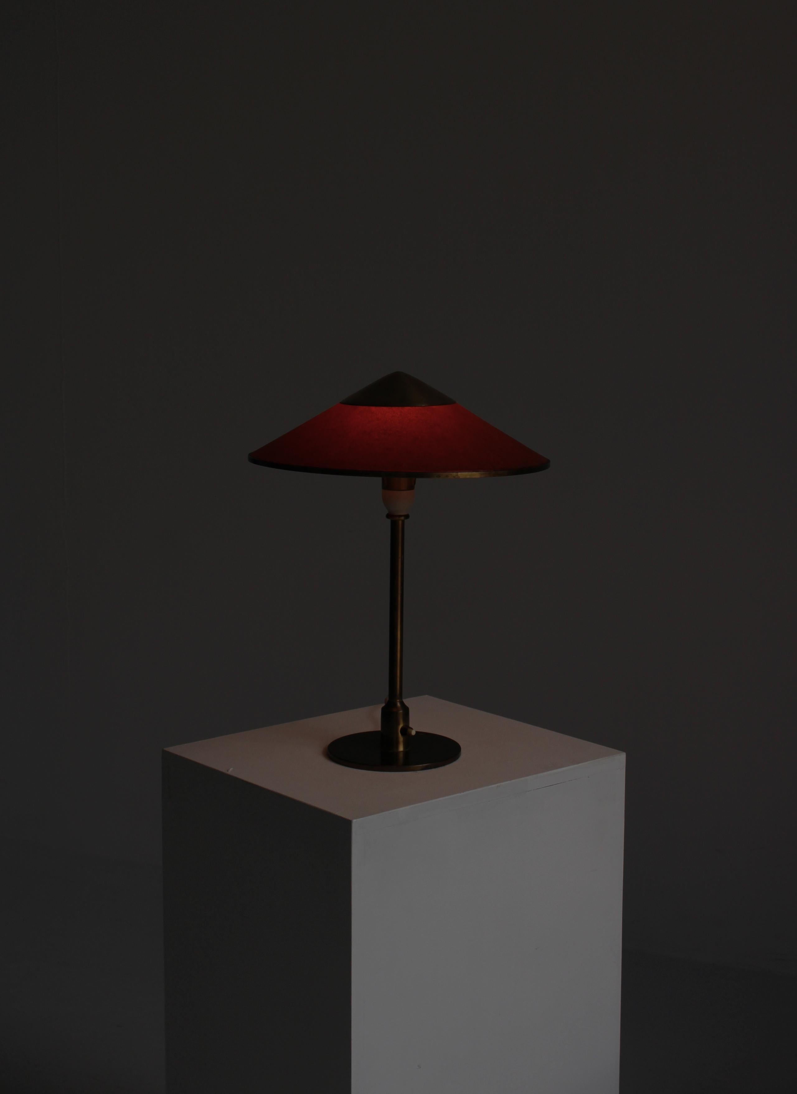 Art Deco Table Lamp in Brass & Oil Paper by Niels Thykier for Fog & Mørup, 1930s 9