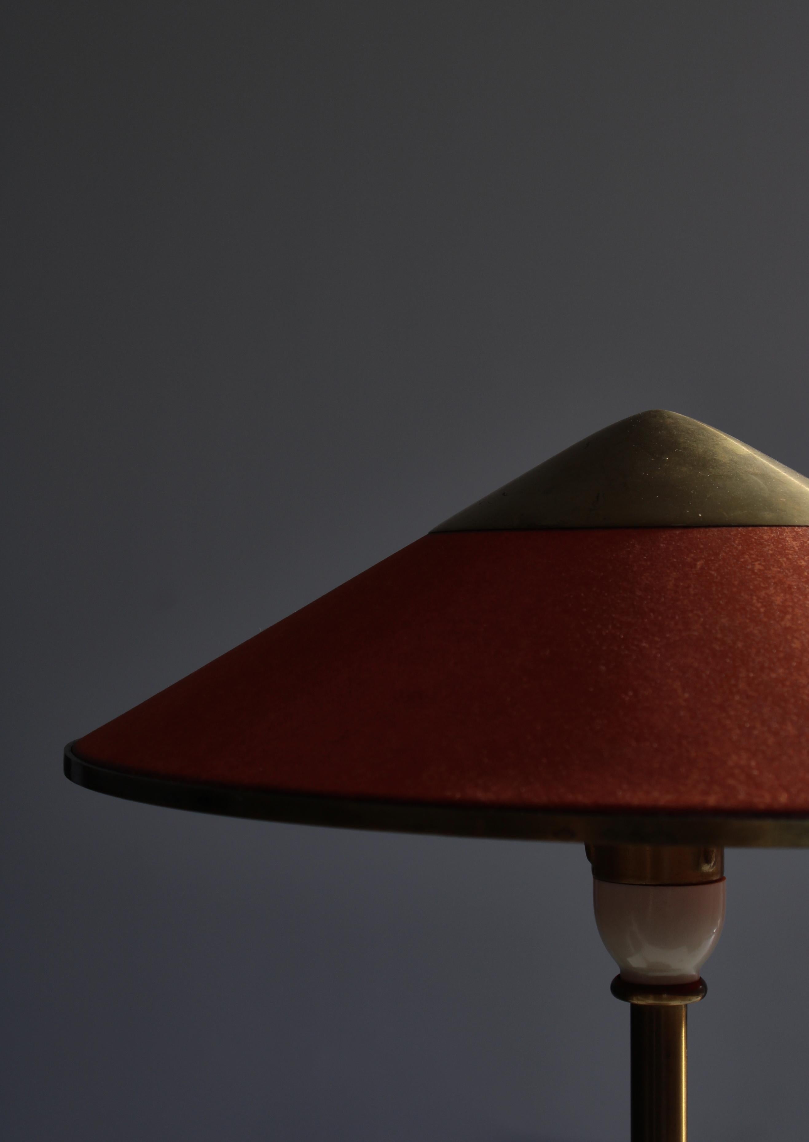 Scandinavian Art Deco Table Lamp in Brass & Oil Paper by Niels Thykier for Fog & Mørup, 1930s