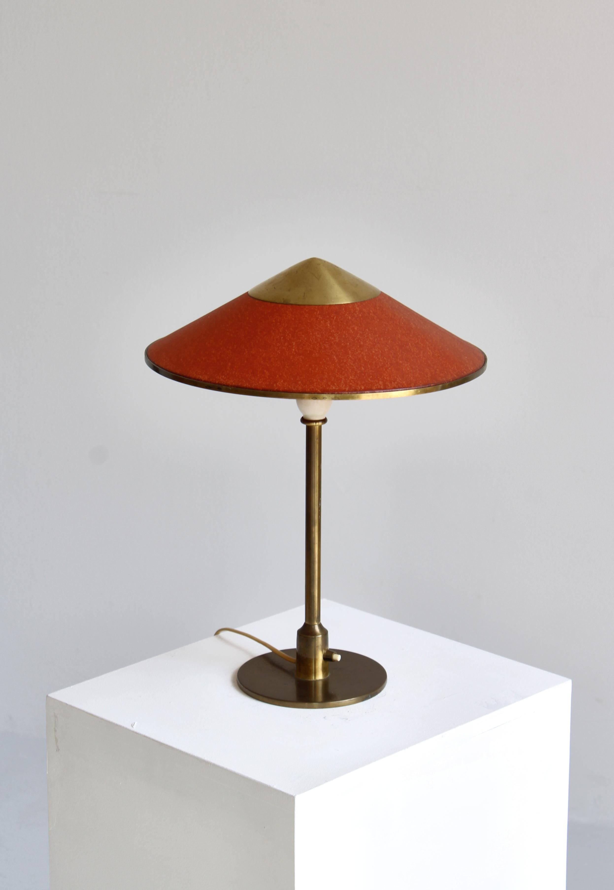 Art Deco Table Lamp in Brass & Oil Paper by Niels Thykier for Fog & Mørup, 1930s 2