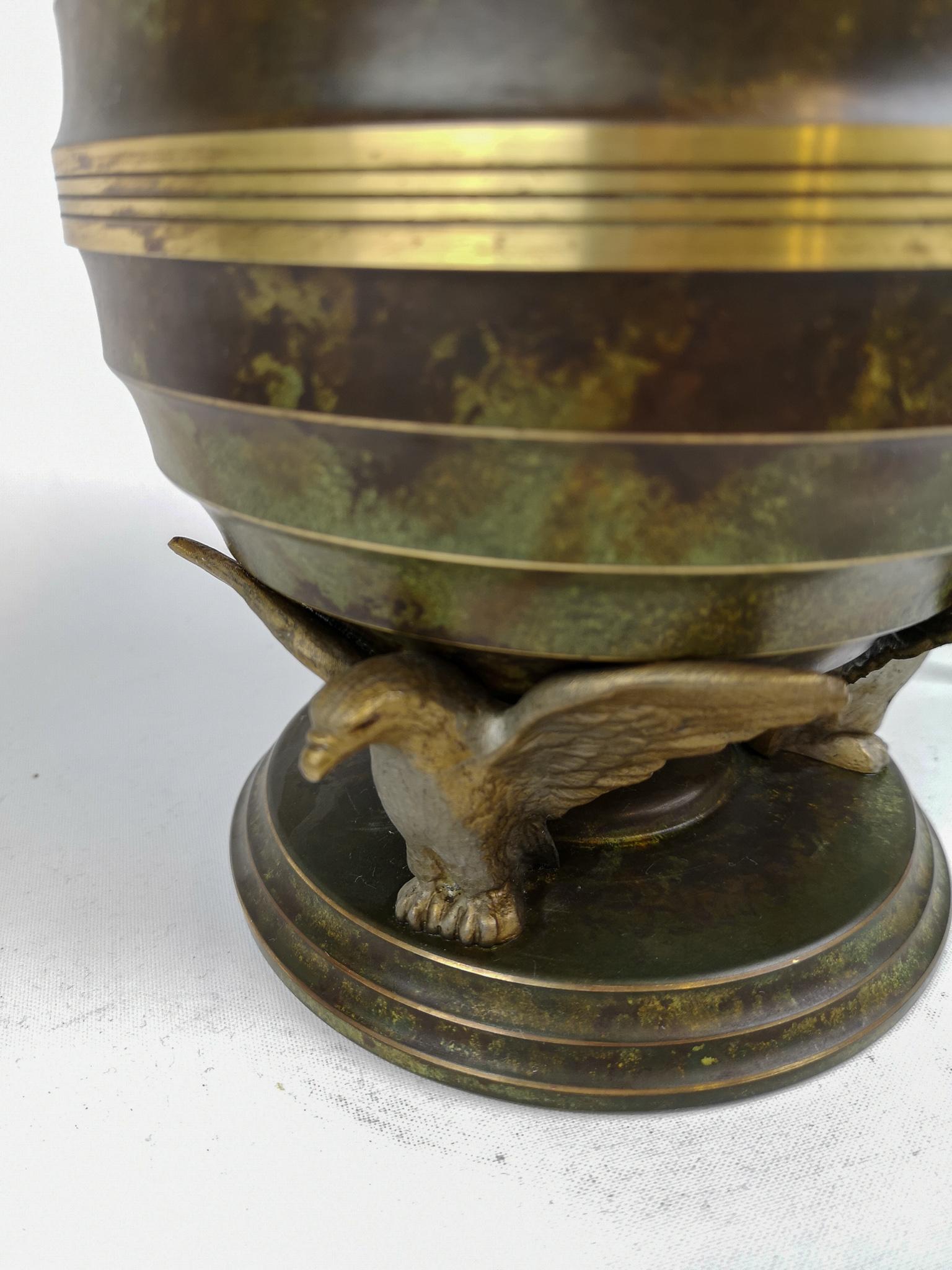  Art Deco Table Lamp in Bronze and Brass by SVM Handarbete Sweden 4