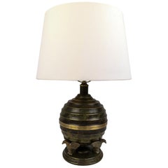  Art Deco Table Lamp in Bronze and Brass by SVM Handarbete Sweden