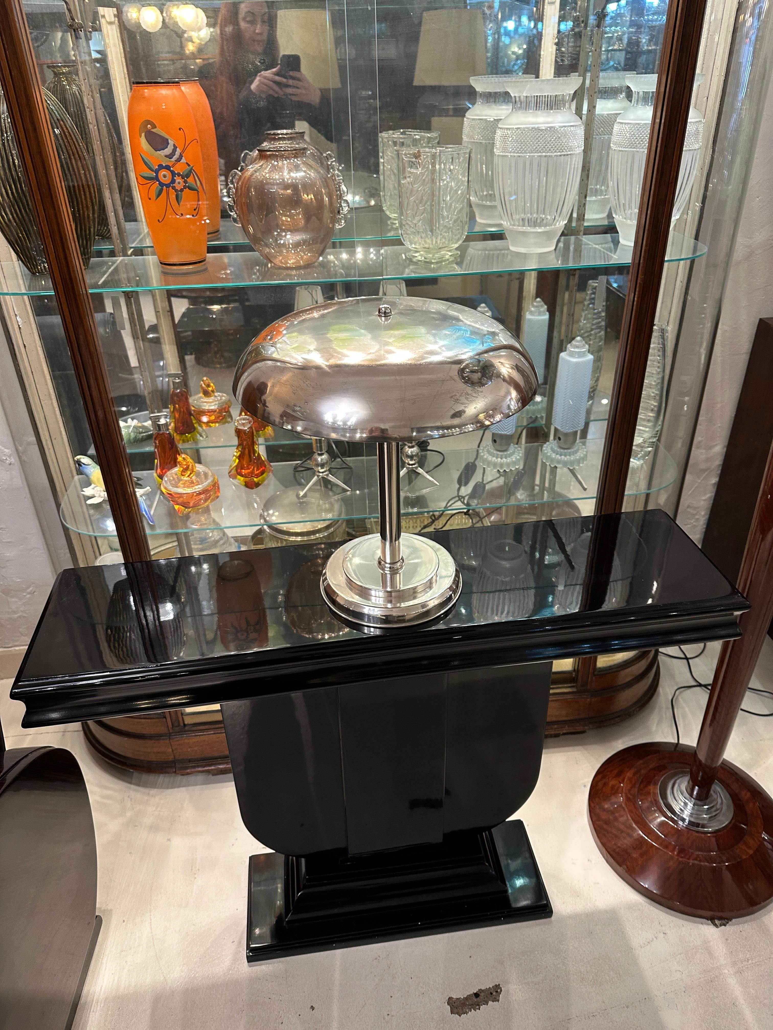 Chrome Art Deco table Lamp in chrome 1920, France en vente
