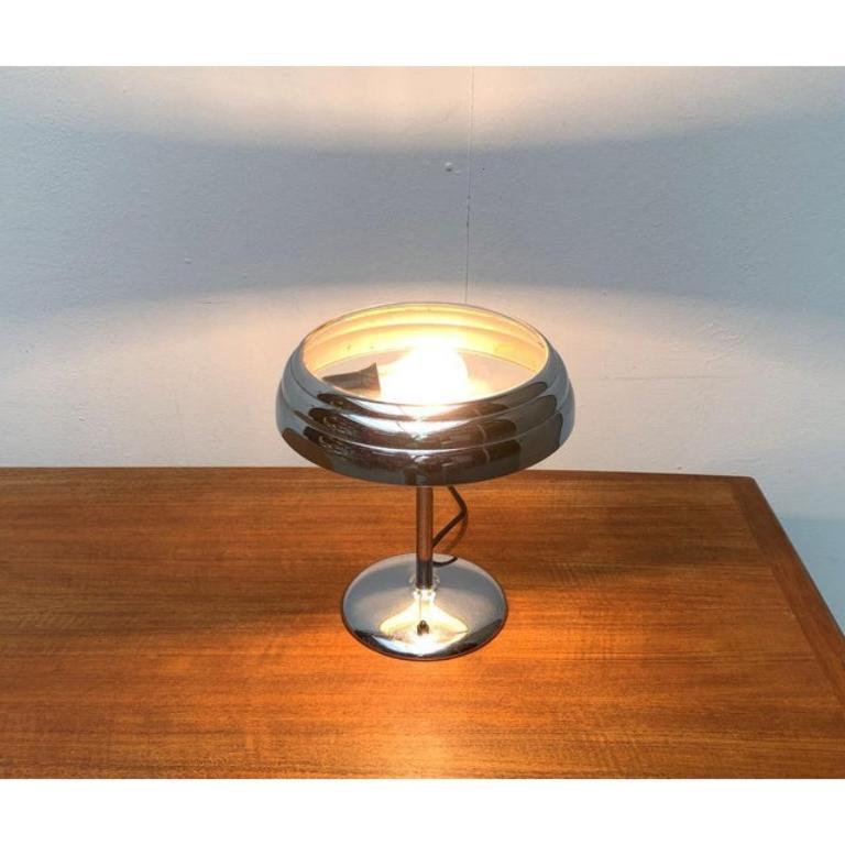 Lampe de table Art déco en chrome et verre en vente 6