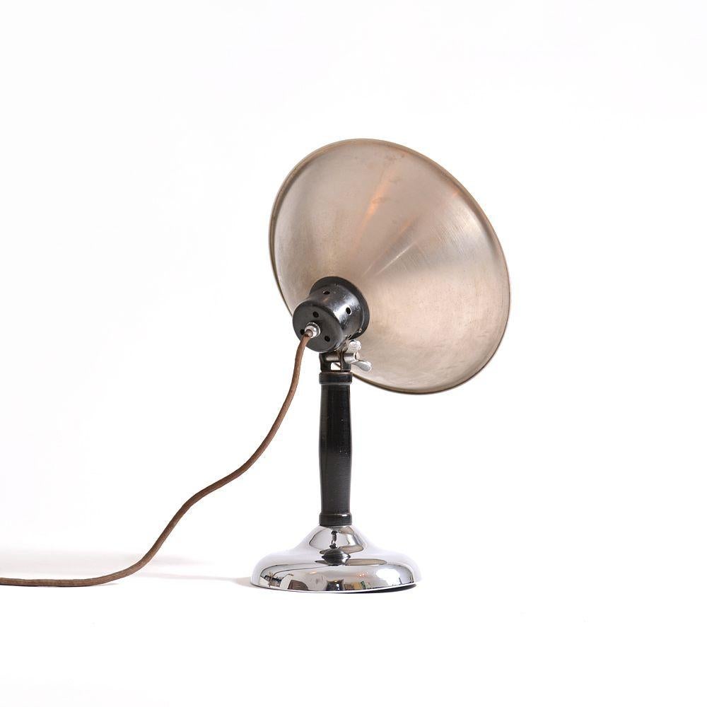 Early 20th Century Art Deco Table Lamp In Chrome, Czechoslovakia Circa 1920s For Sale
