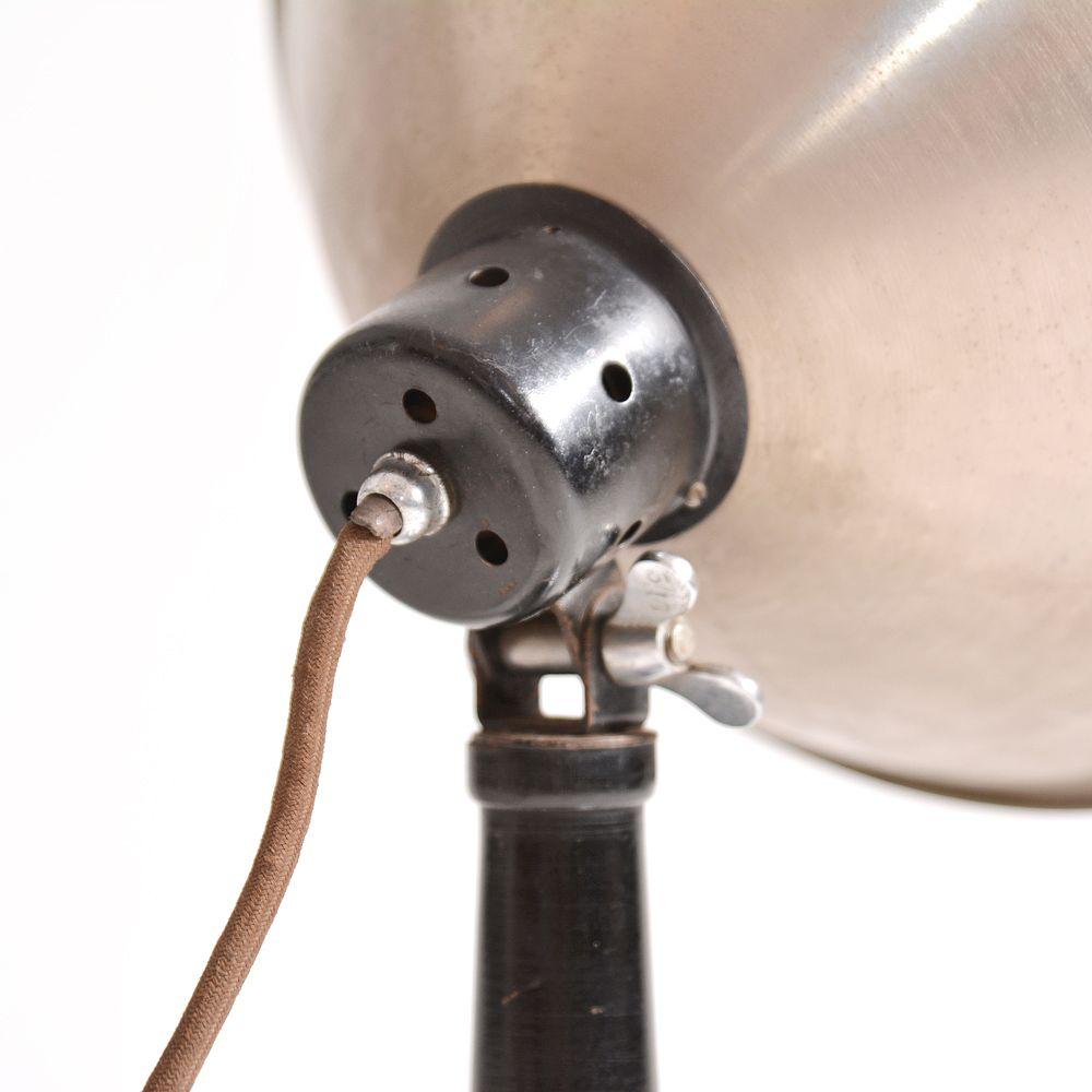 Steel Art Deco Table Lamp In Chrome, Czechoslovakia Circa 1920s For Sale