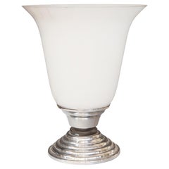 Art Deco table Lamp in chrome, glass and wood 1925, France