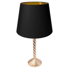 Art Deco Table Lamp, in Gold-Coloured Brass, circa 1940, France
